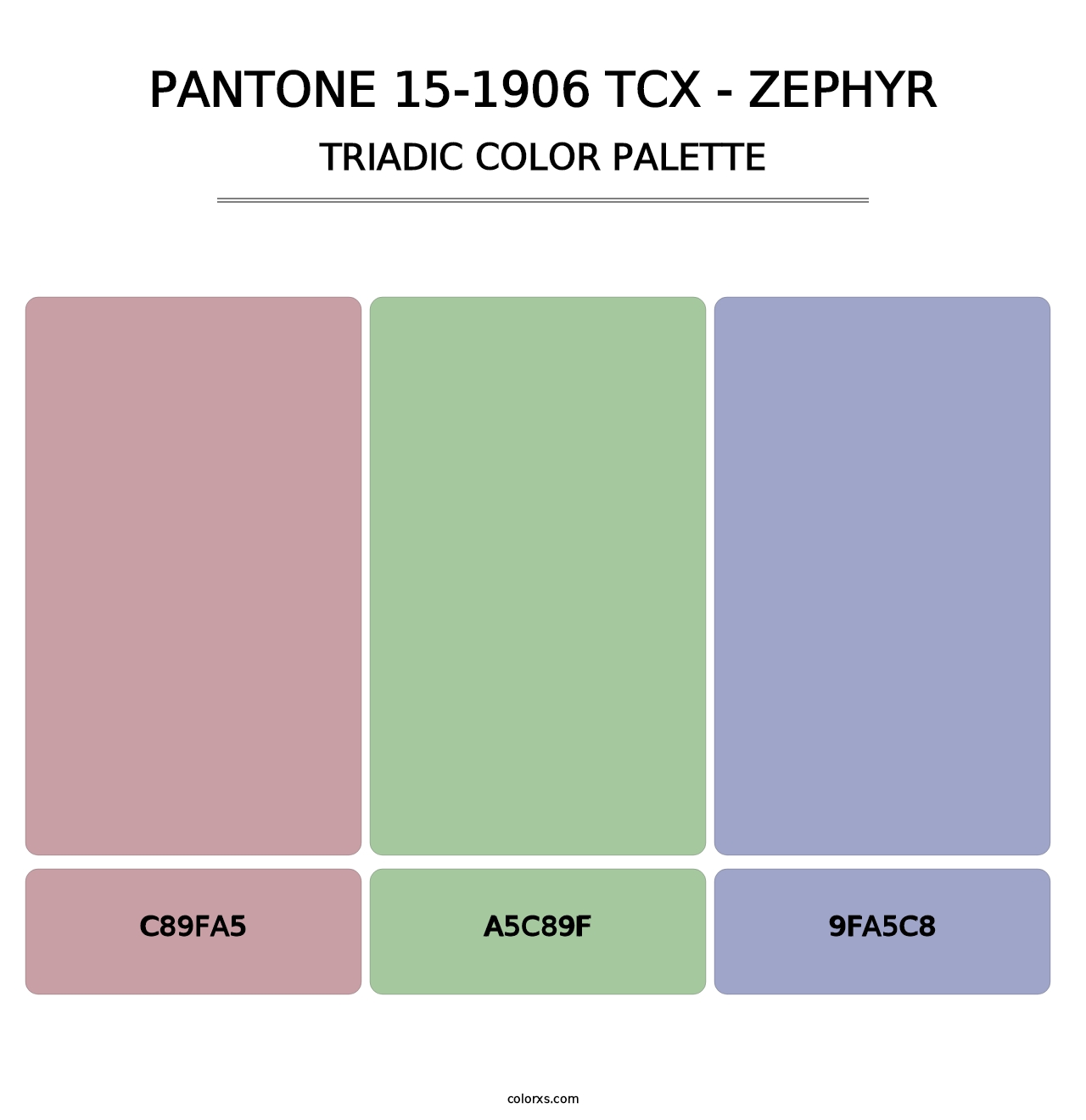 PANTONE 15-1906 TCX - Zephyr - Triadic Color Palette