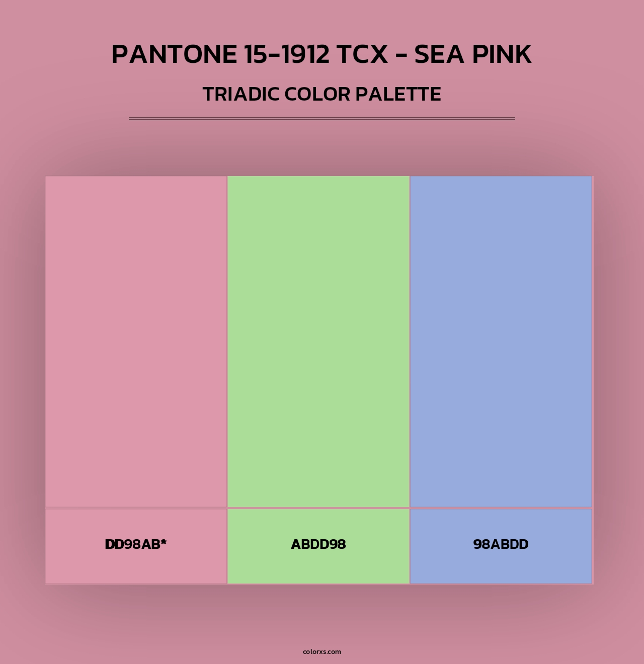 Pantone 15-1912 TCX - Sea Pink - Triadic Color Palette