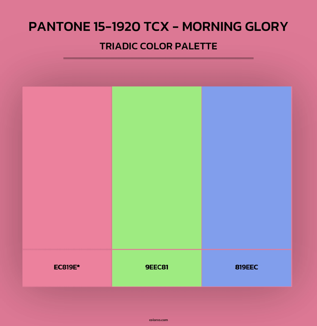 PANTONE 15-1920 TCX - Morning Glory - Triadic Color Palette
