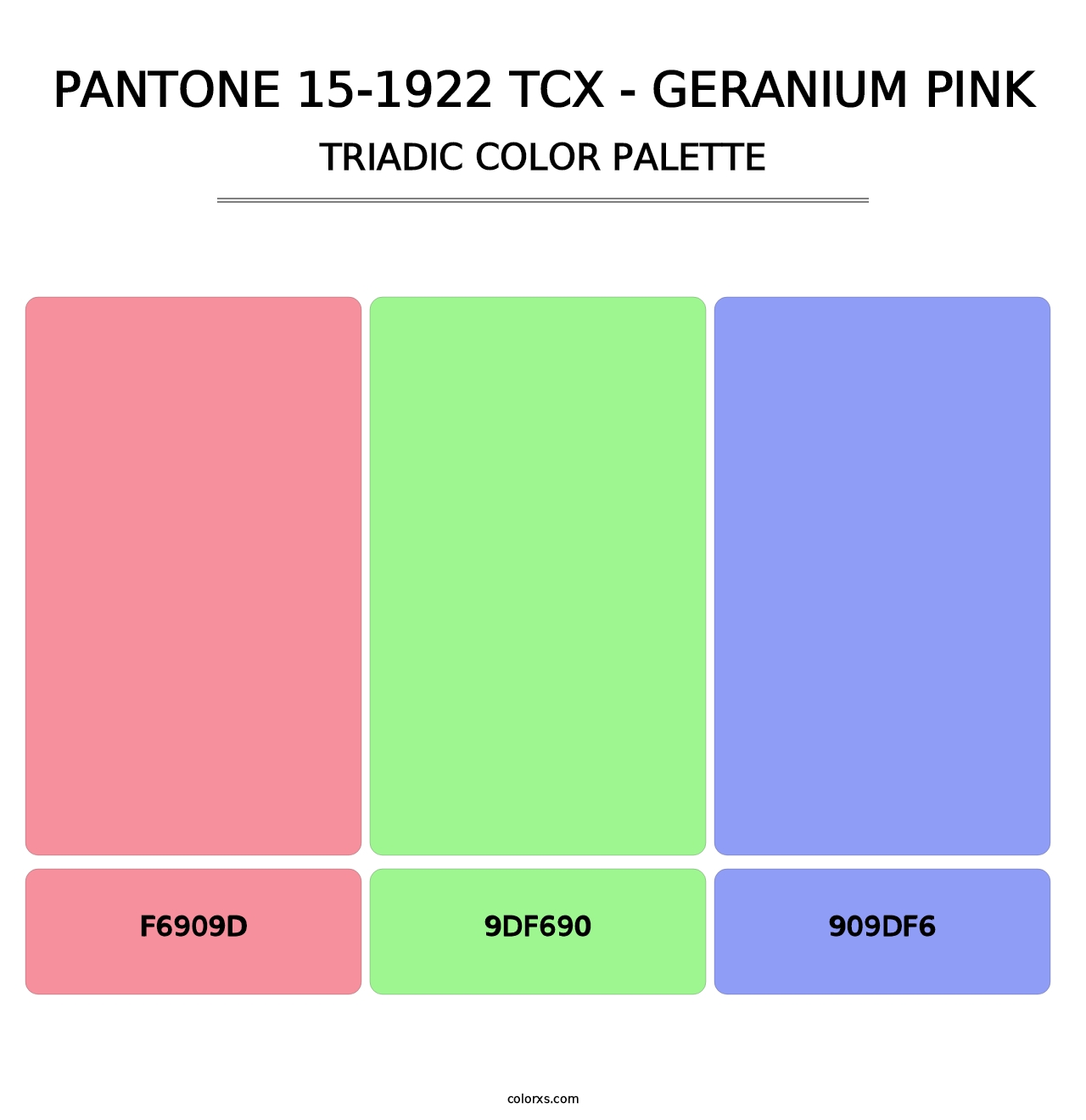 PANTONE 15-1922 TCX - Geranium Pink - Triadic Color Palette