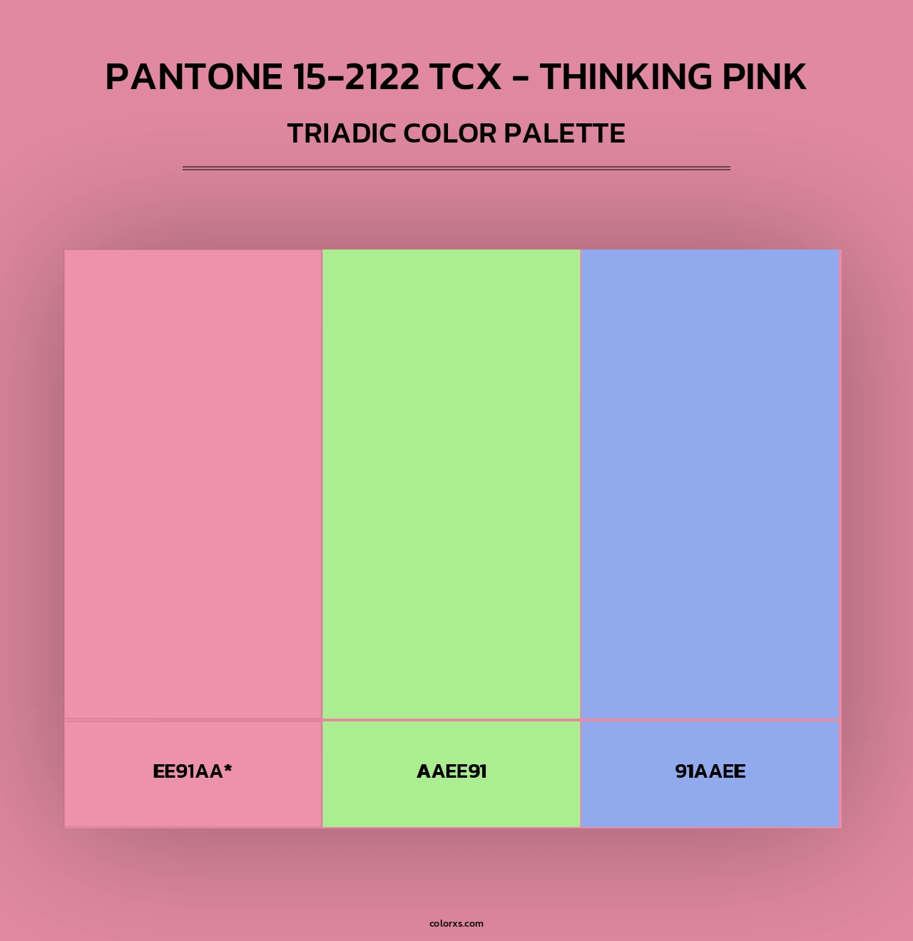 Pantone 15-2122 TCX - Thinking Pink - Triadic Color Palette