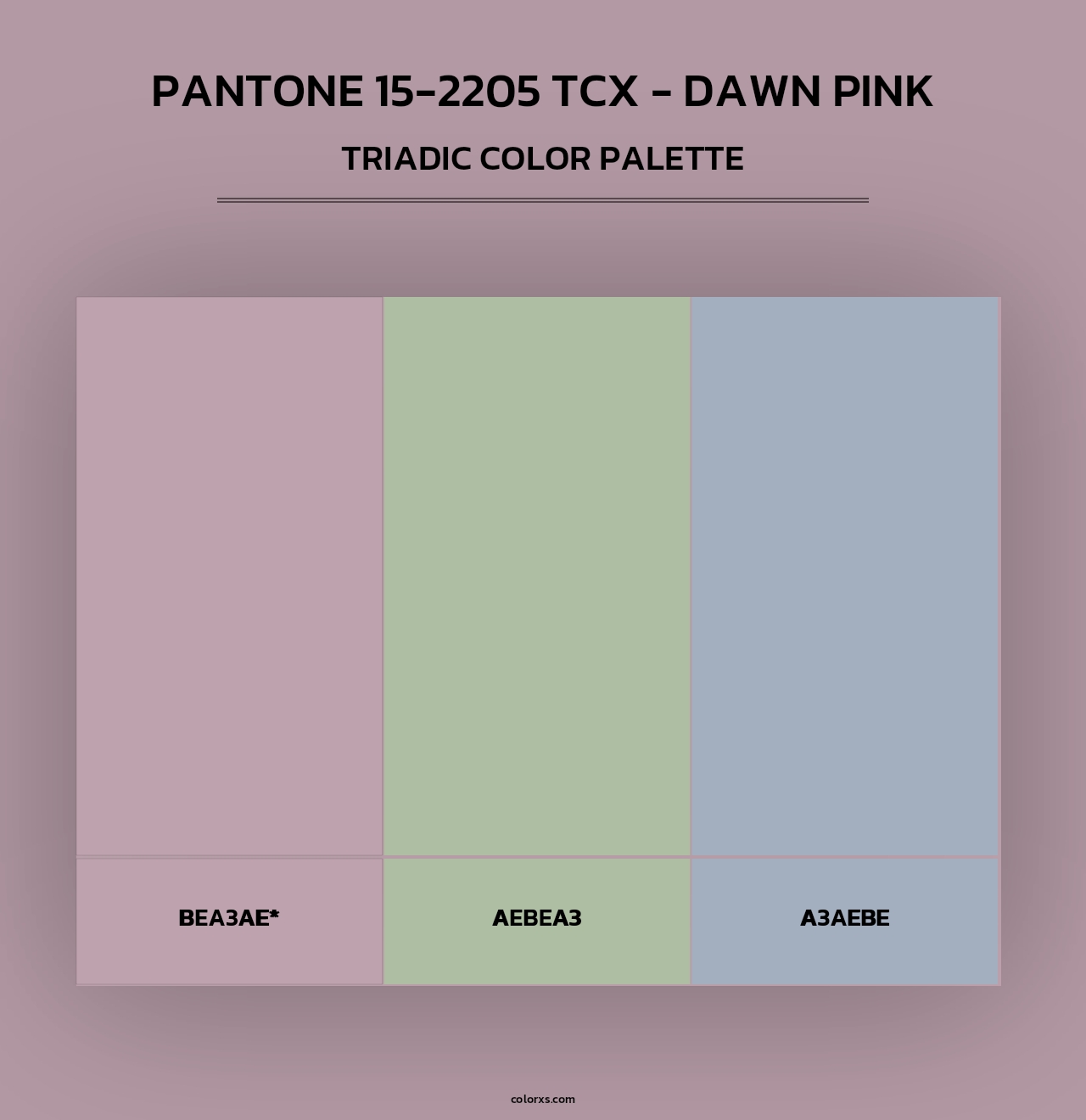 Pantone 15-2205 TCX - Dawn Pink - Triadic Color Palette