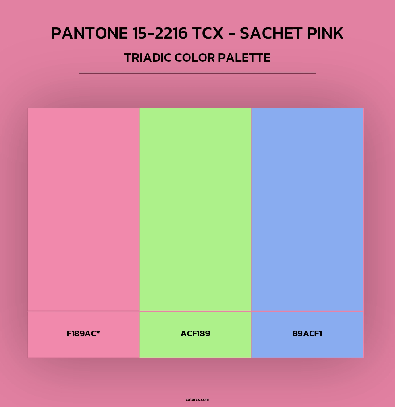 PANTONE 15-2216 TCX - Sachet Pink - Triadic Color Palette