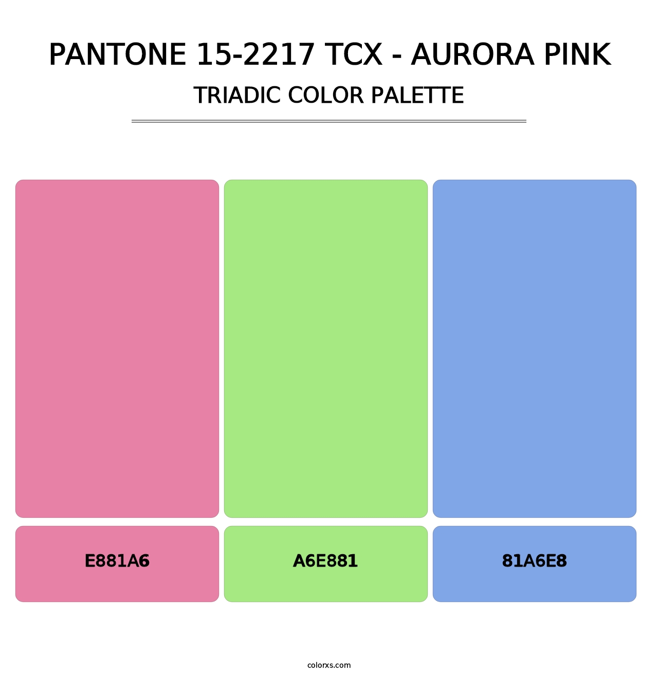 PANTONE 15-2217 TCX - Aurora Pink - Triadic Color Palette