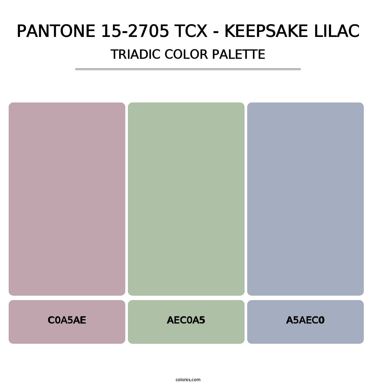 PANTONE 15-2705 TCX - Keepsake Lilac - Triadic Color Palette