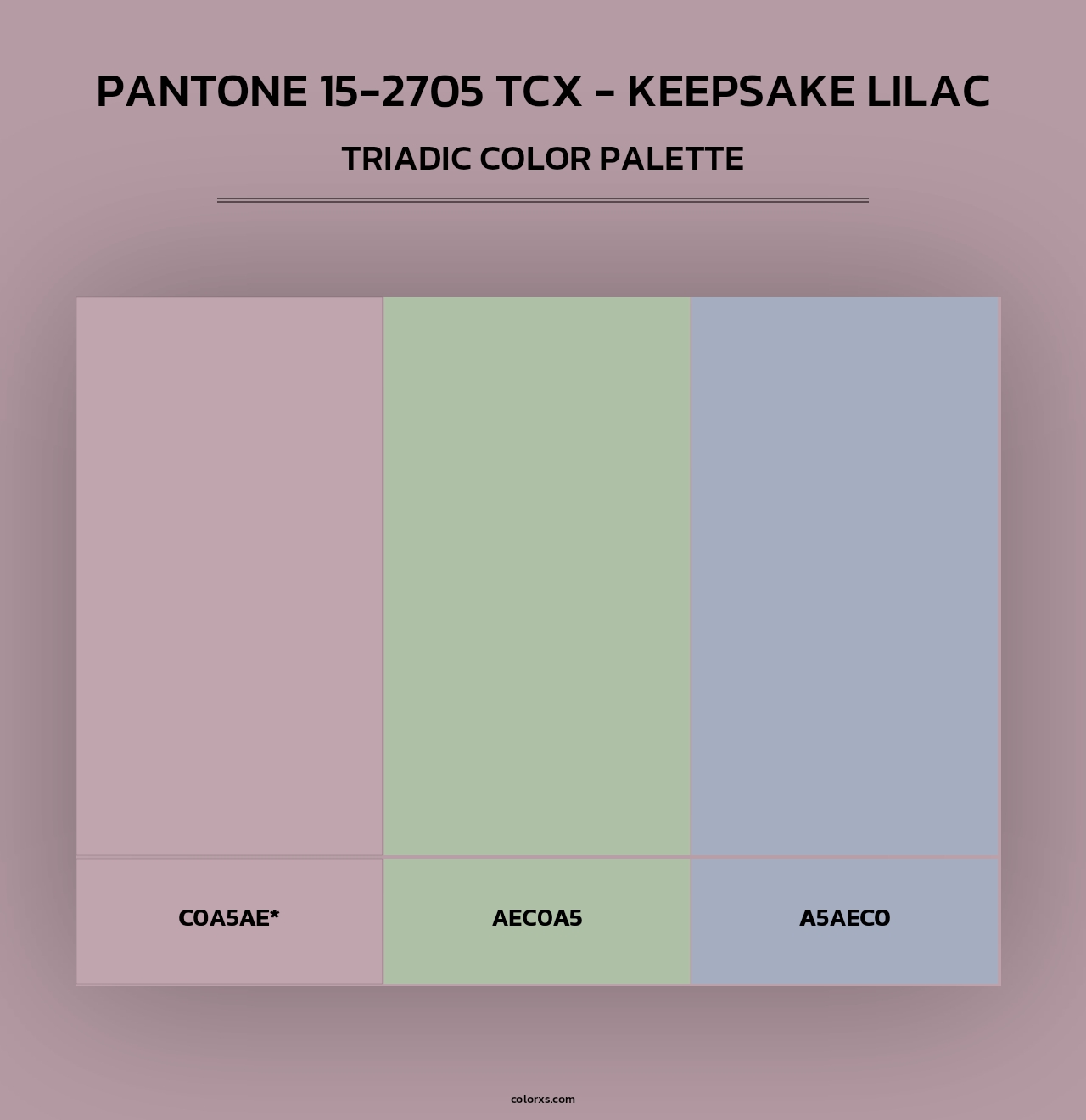 PANTONE 15-2705 TCX - Keepsake Lilac - Triadic Color Palette