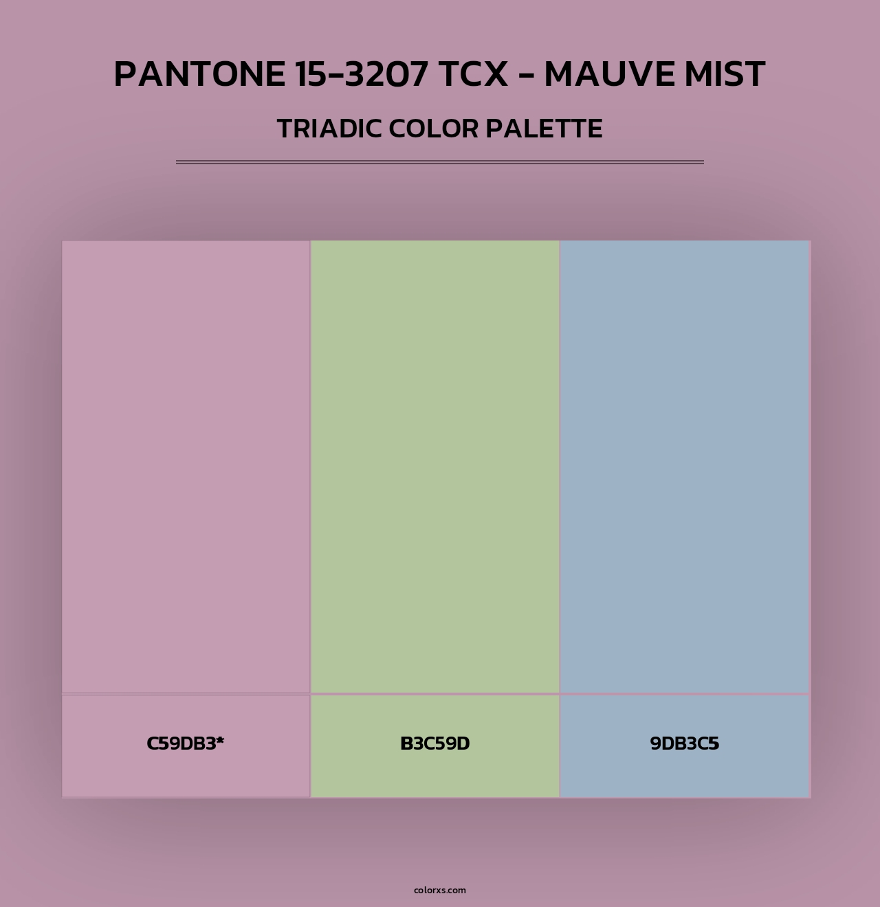 PANTONE 15-3207 TCX - Mauve Mist - Triadic Color Palette