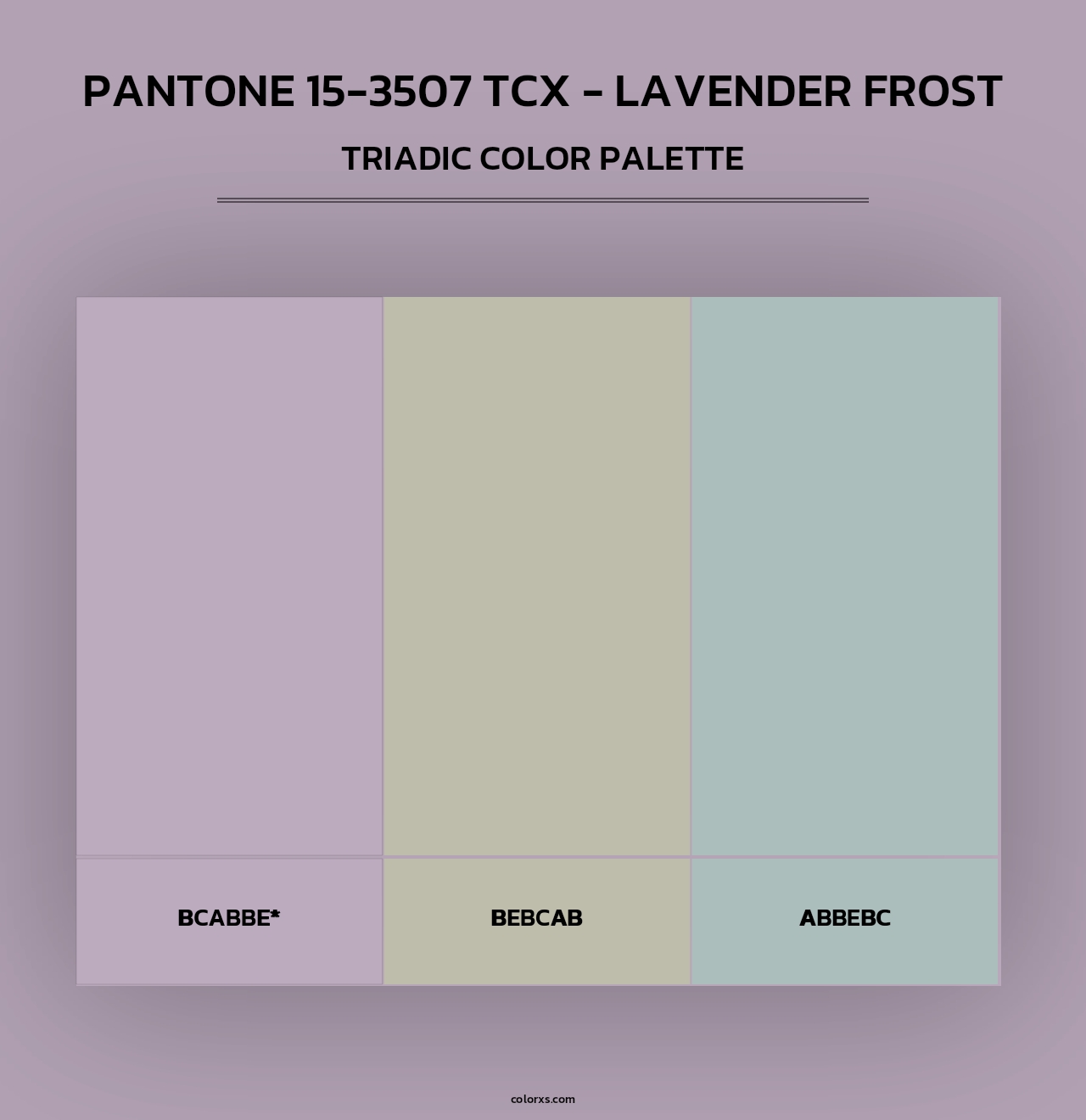 PANTONE 15-3507 TCX - Lavender Frost - Triadic Color Palette