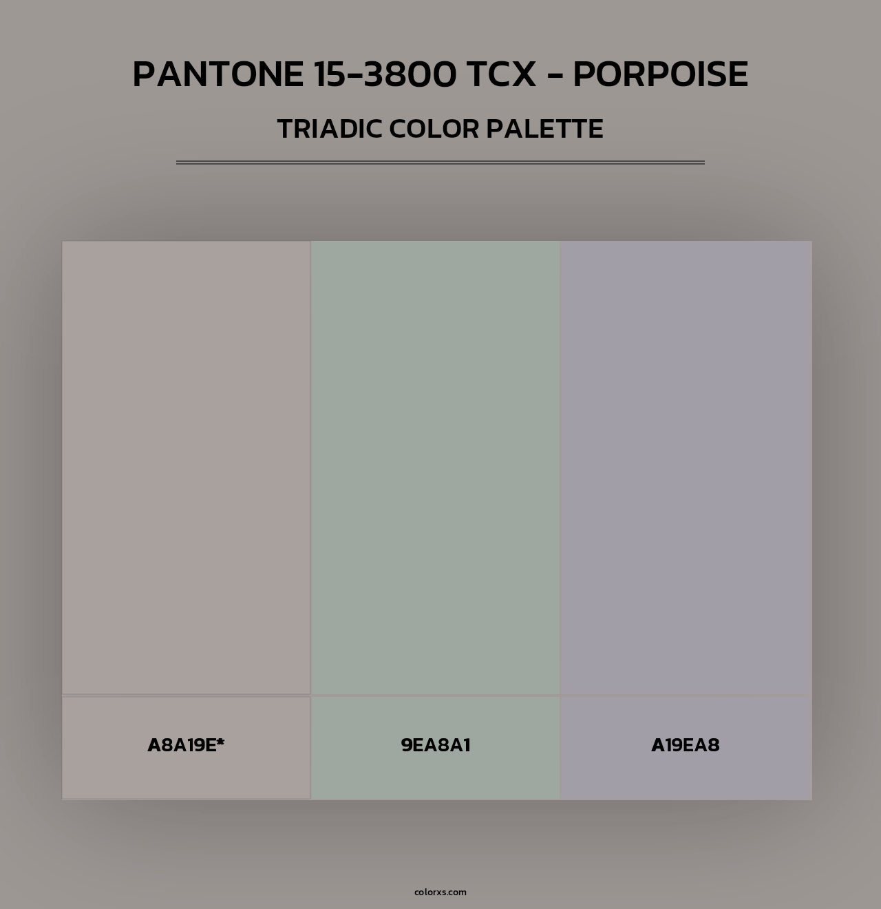 PANTONE 15-3800 TCX - Porpoise - Triadic Color Palette
