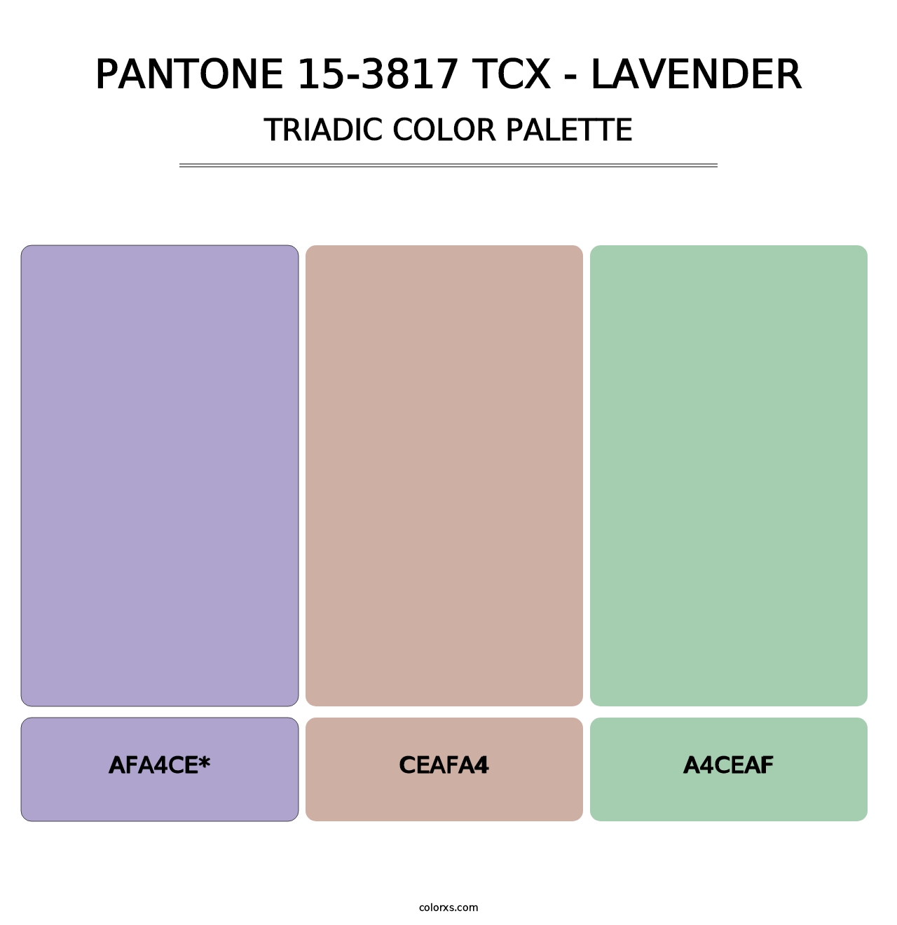 PANTONE 15-3817 TCX - Lavender - Triadic Color Palette