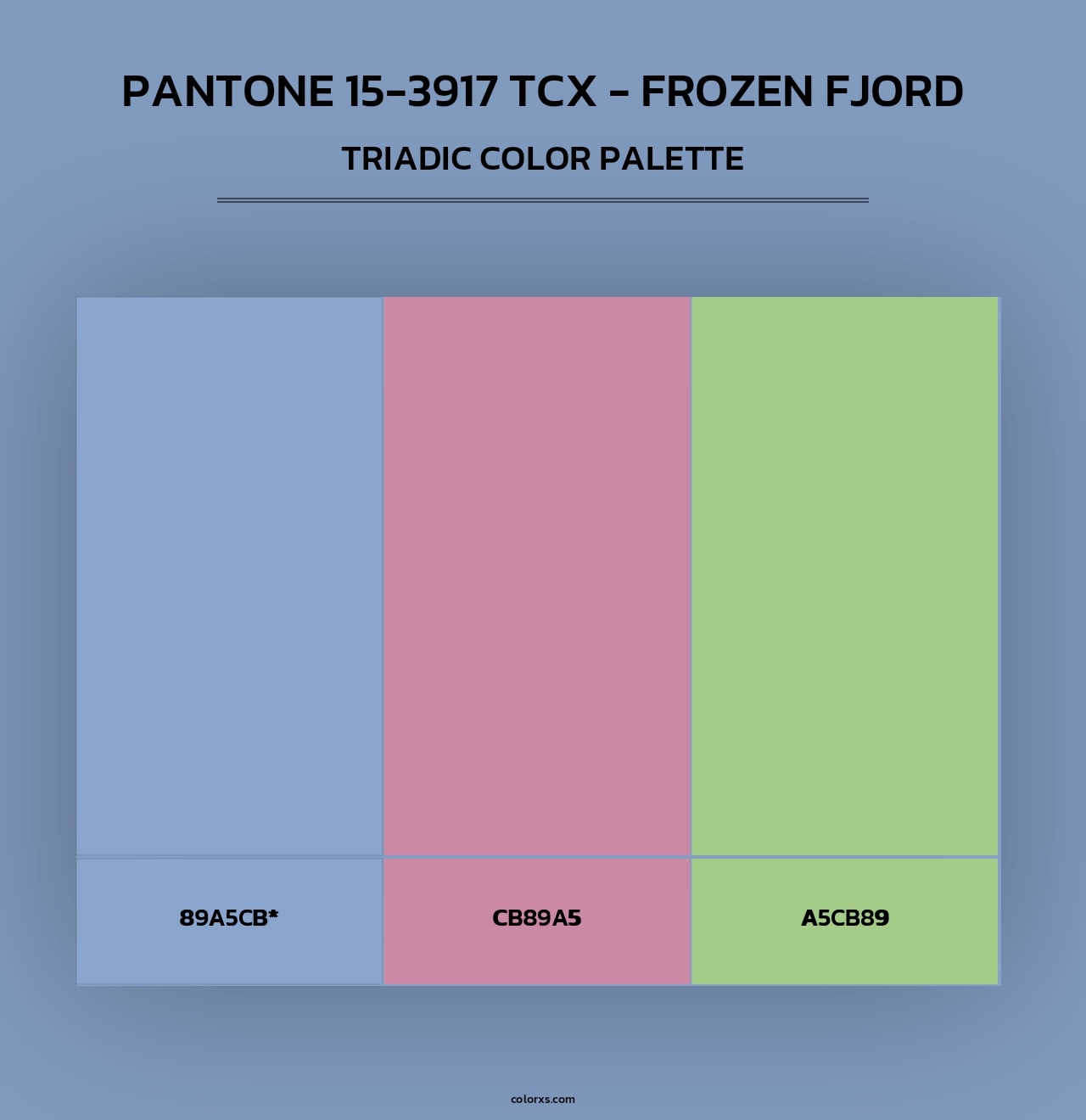 PANTONE 15-3917 TCX - Frozen Fjord - Triadic Color Palette