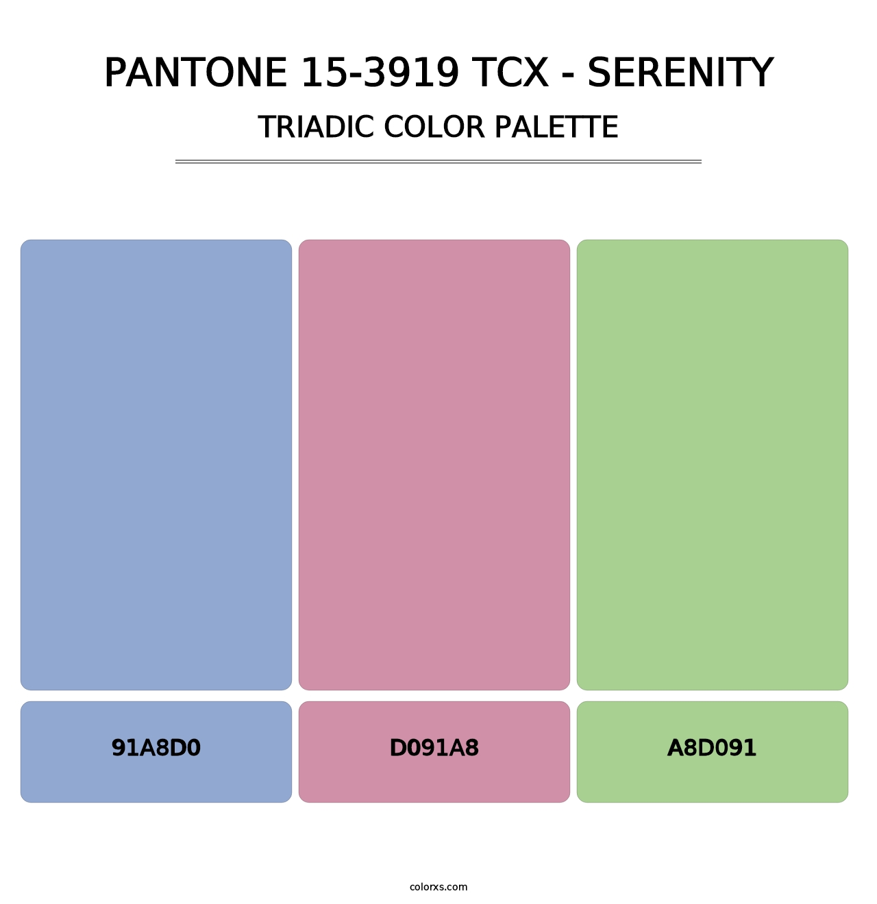 PANTONE 15-3919 TCX - Serenity - Triadic Color Palette