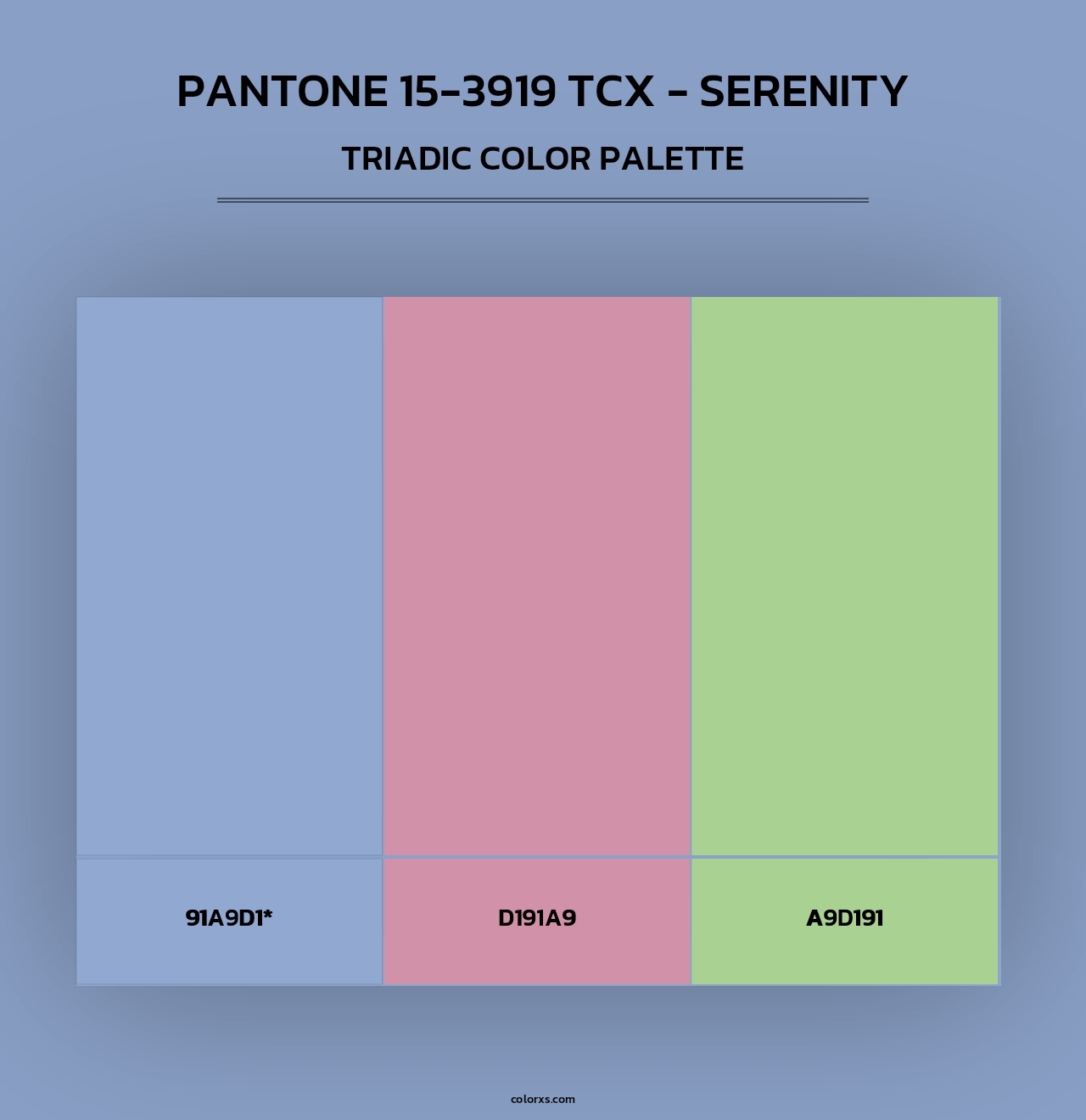 PANTONE 15-3919 TCX - Serenity - Triadic Color Palette