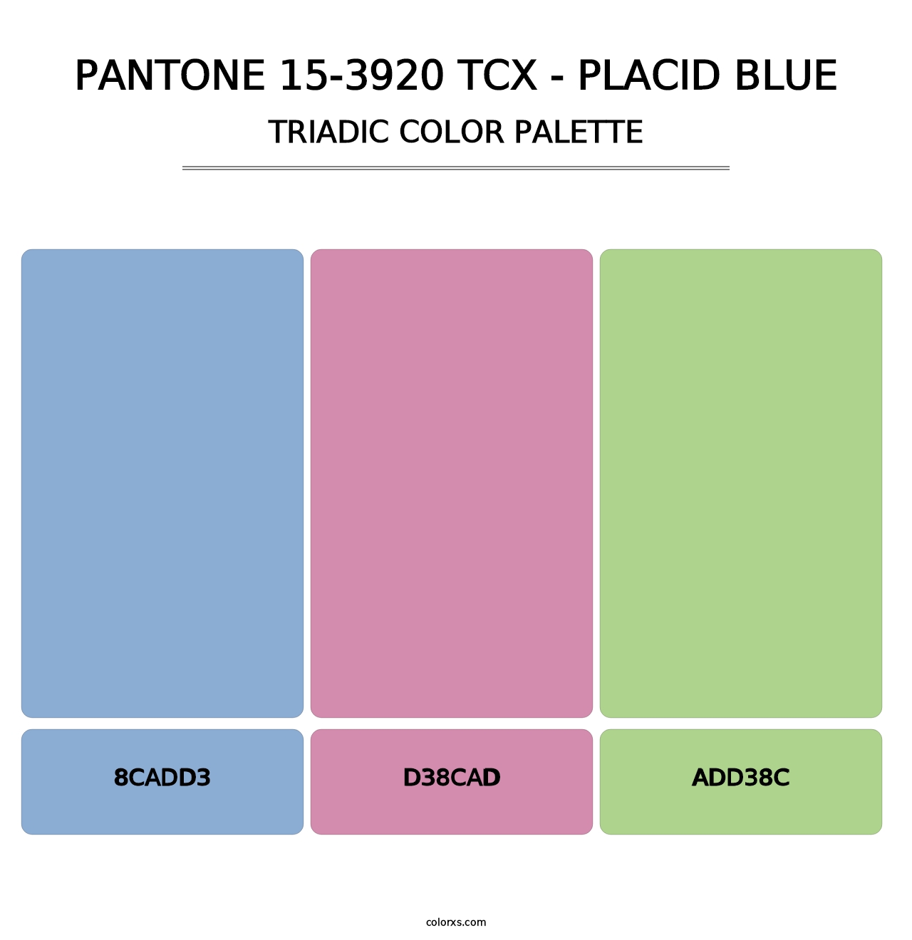 PANTONE 15-3920 TCX - Placid Blue - Triadic Color Palette