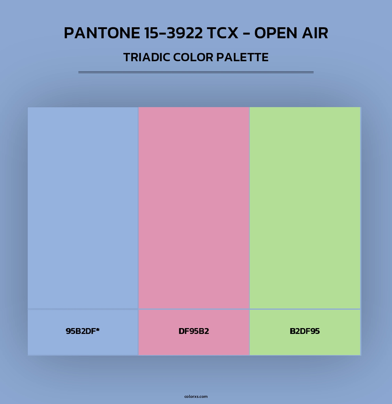 PANTONE 15-3922 TCX - Open Air - Triadic Color Palette