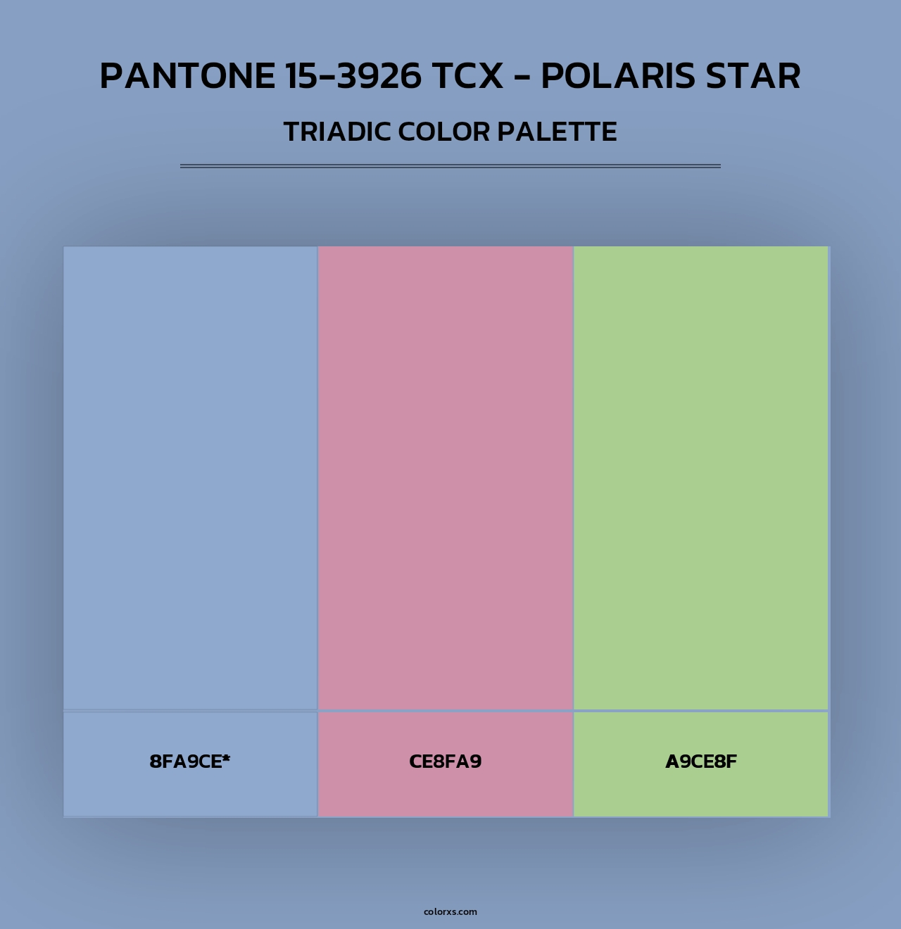 PANTONE 15-3926 TCX - Polaris Star - Triadic Color Palette
