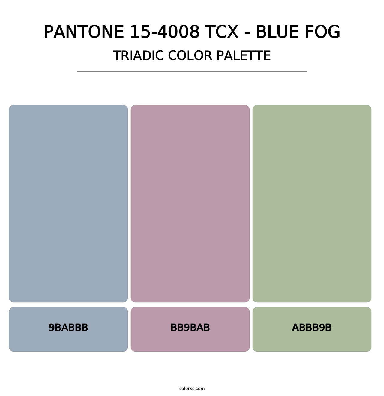 PANTONE 15-4008 TCX - Blue Fog - Triadic Color Palette