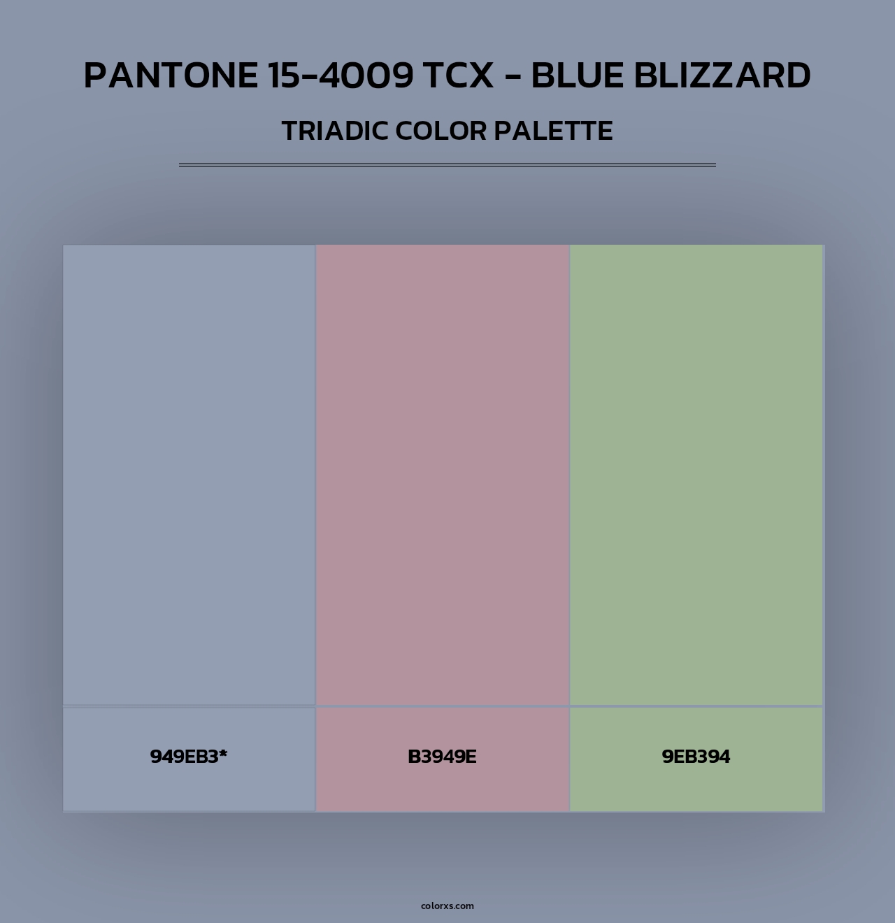 PANTONE 15-4009 TCX - Blue Blizzard - Triadic Color Palette