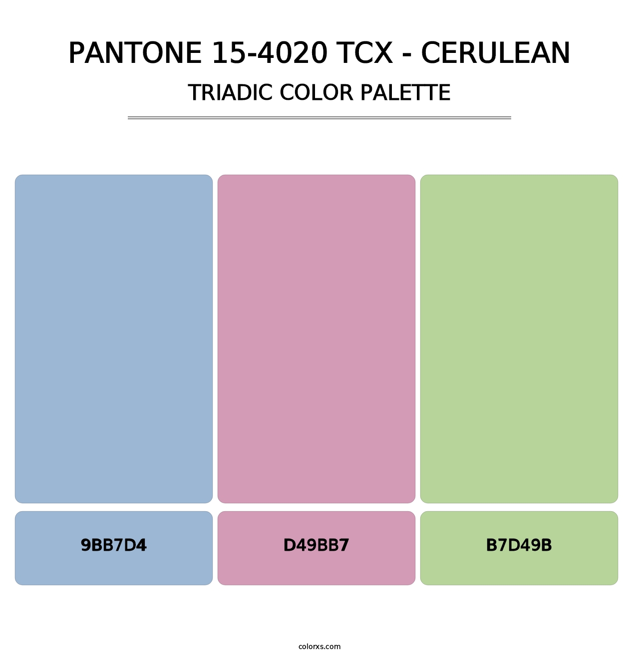 PANTONE 15-4020 TCX - Cerulean - Triadic Color Palette