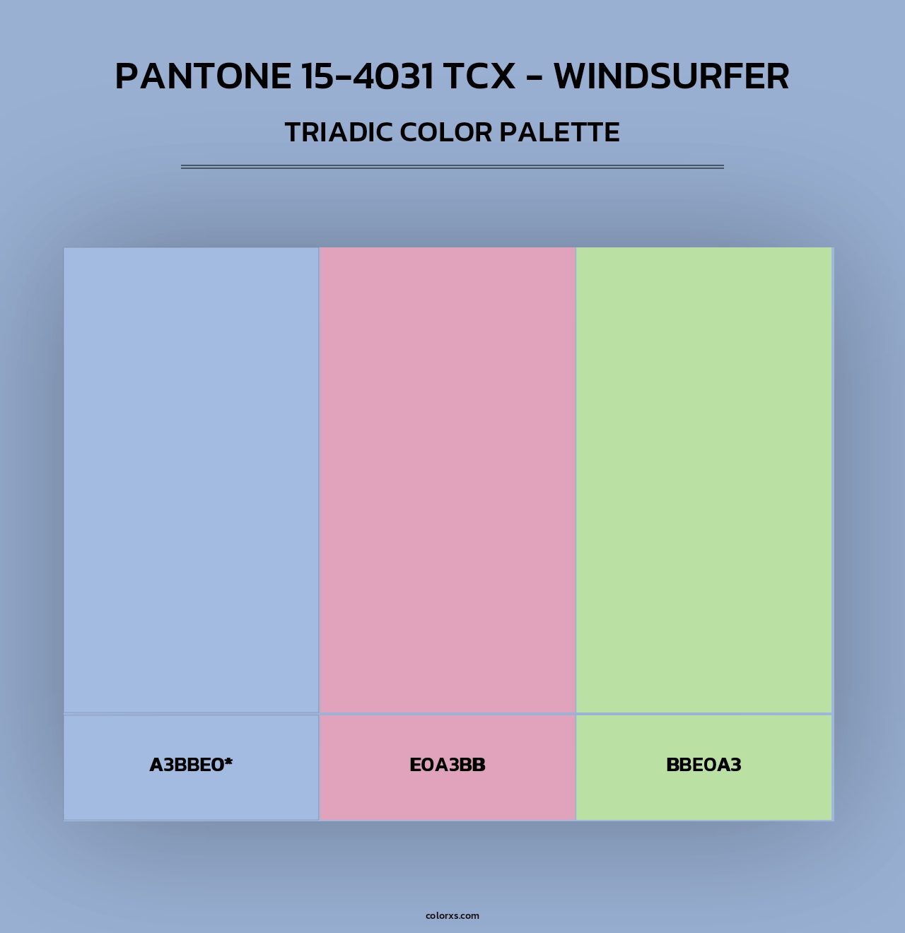 Pantone 15-4031 TCX - Windsurfer - Triadic Color Palette