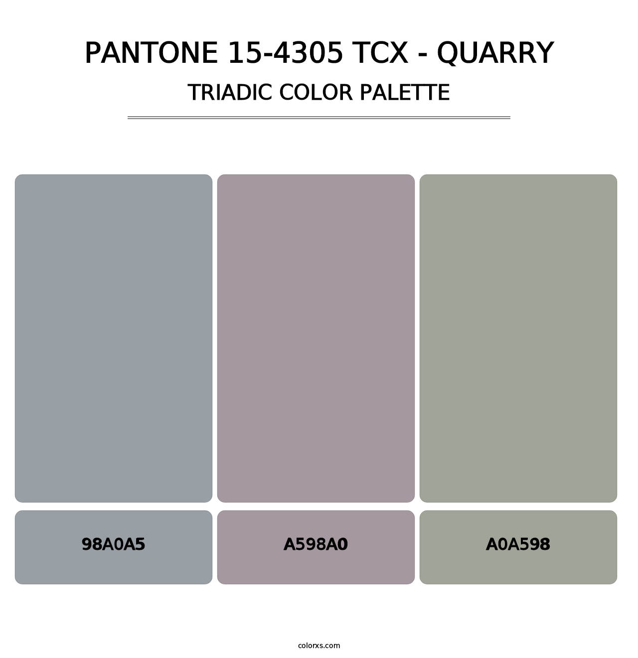 PANTONE 15-4305 TCX - Quarry - Triadic Color Palette