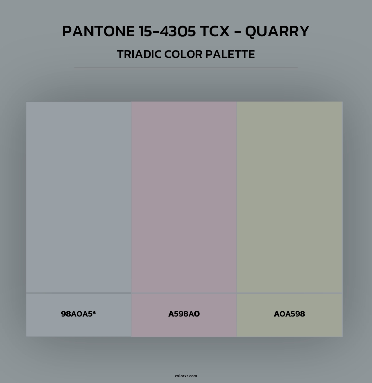 PANTONE 15-4305 TCX - Quarry - Triadic Color Palette