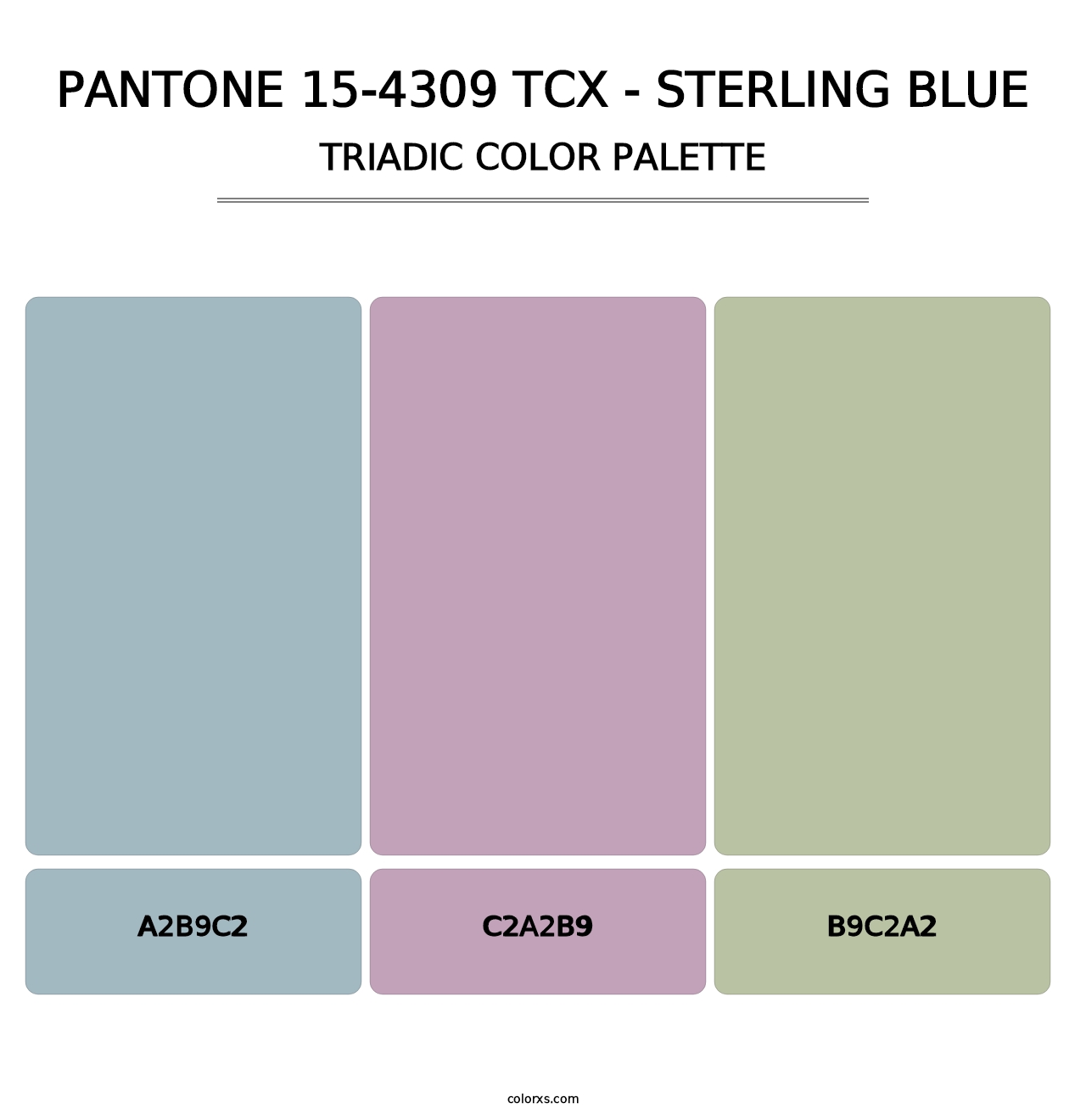 PANTONE 15-4309 TCX - Sterling Blue - Triadic Color Palette