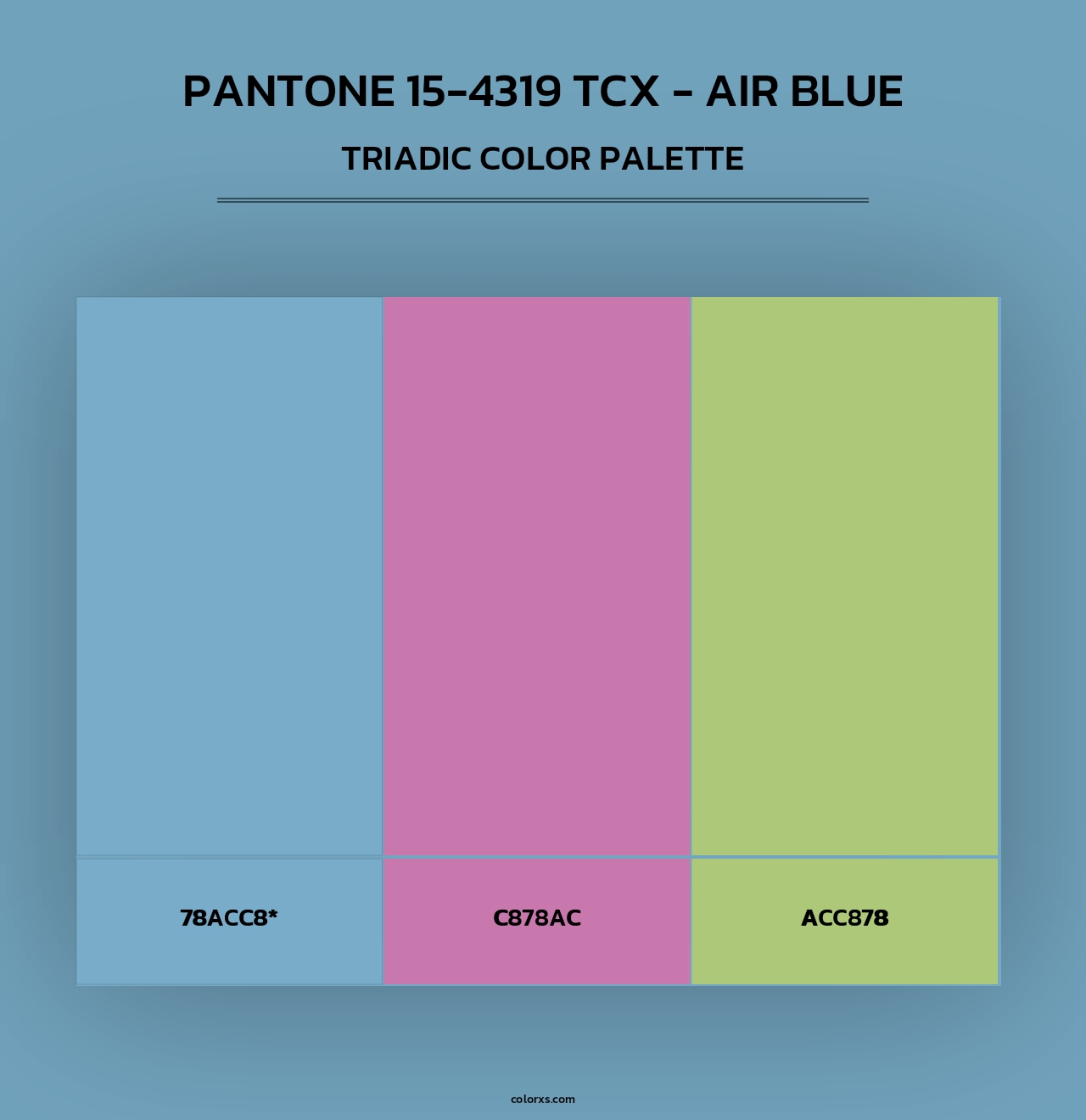 PANTONE 15-4319 TCX - Air Blue - Triadic Color Palette