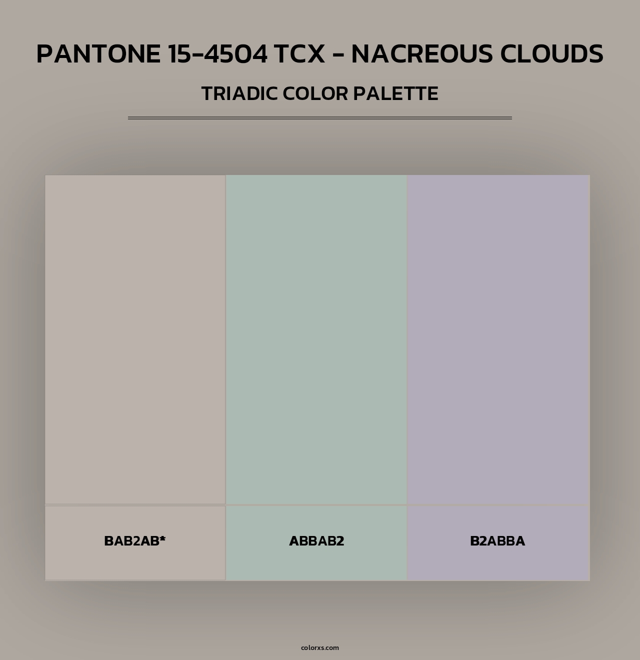 PANTONE 15-4504 TCX - Nacreous Clouds - Triadic Color Palette