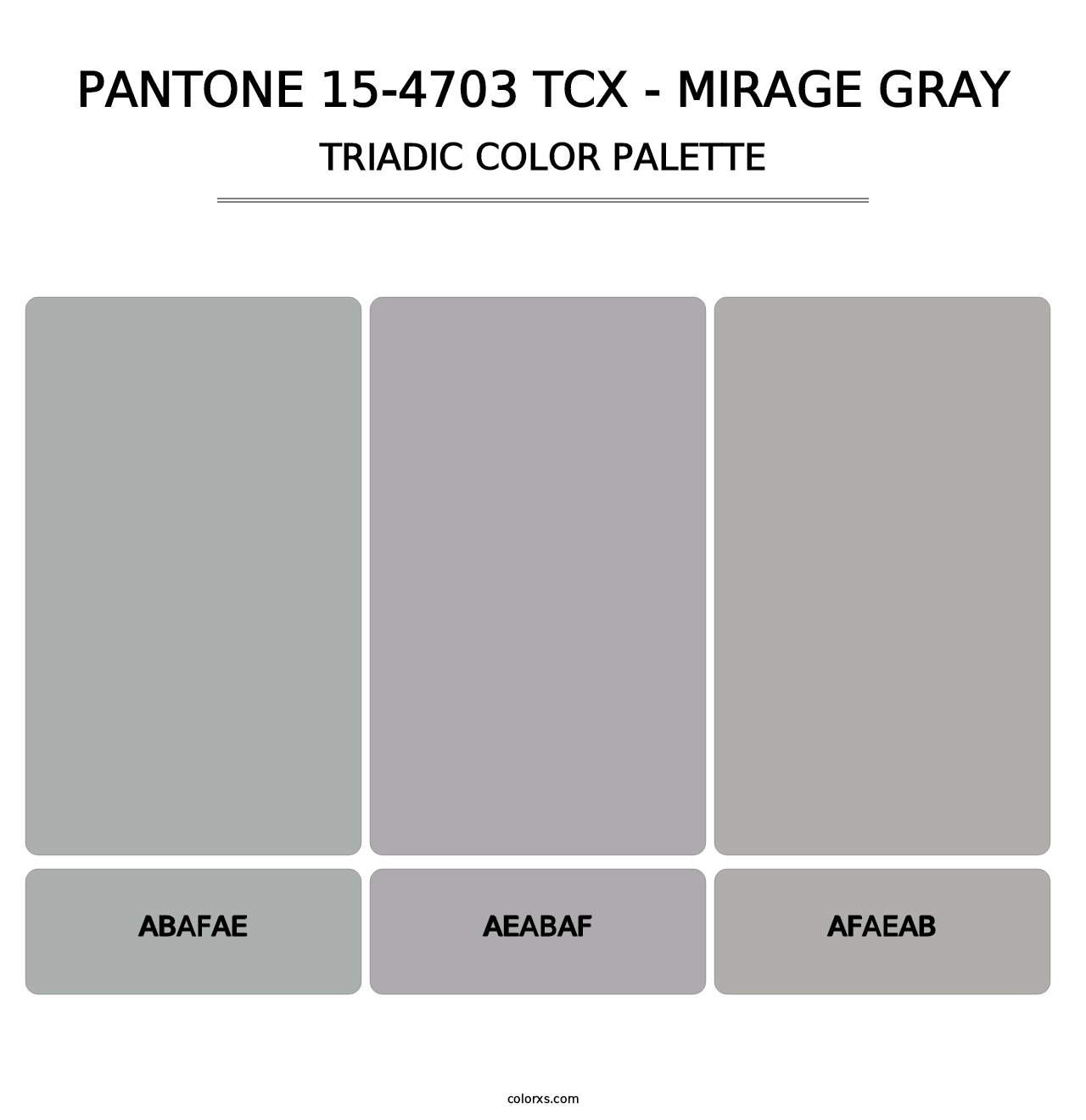 PANTONE 15-4703 TCX - Mirage Gray - Triadic Color Palette
