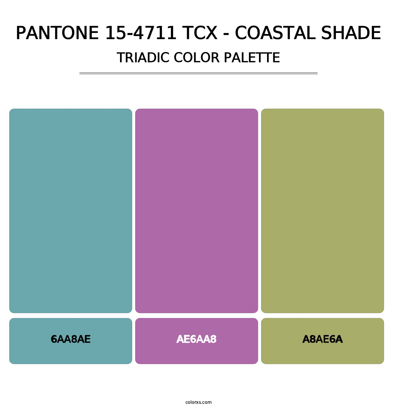 PANTONE 15-4711 TCX - Coastal Shade - Triadic Color Palette