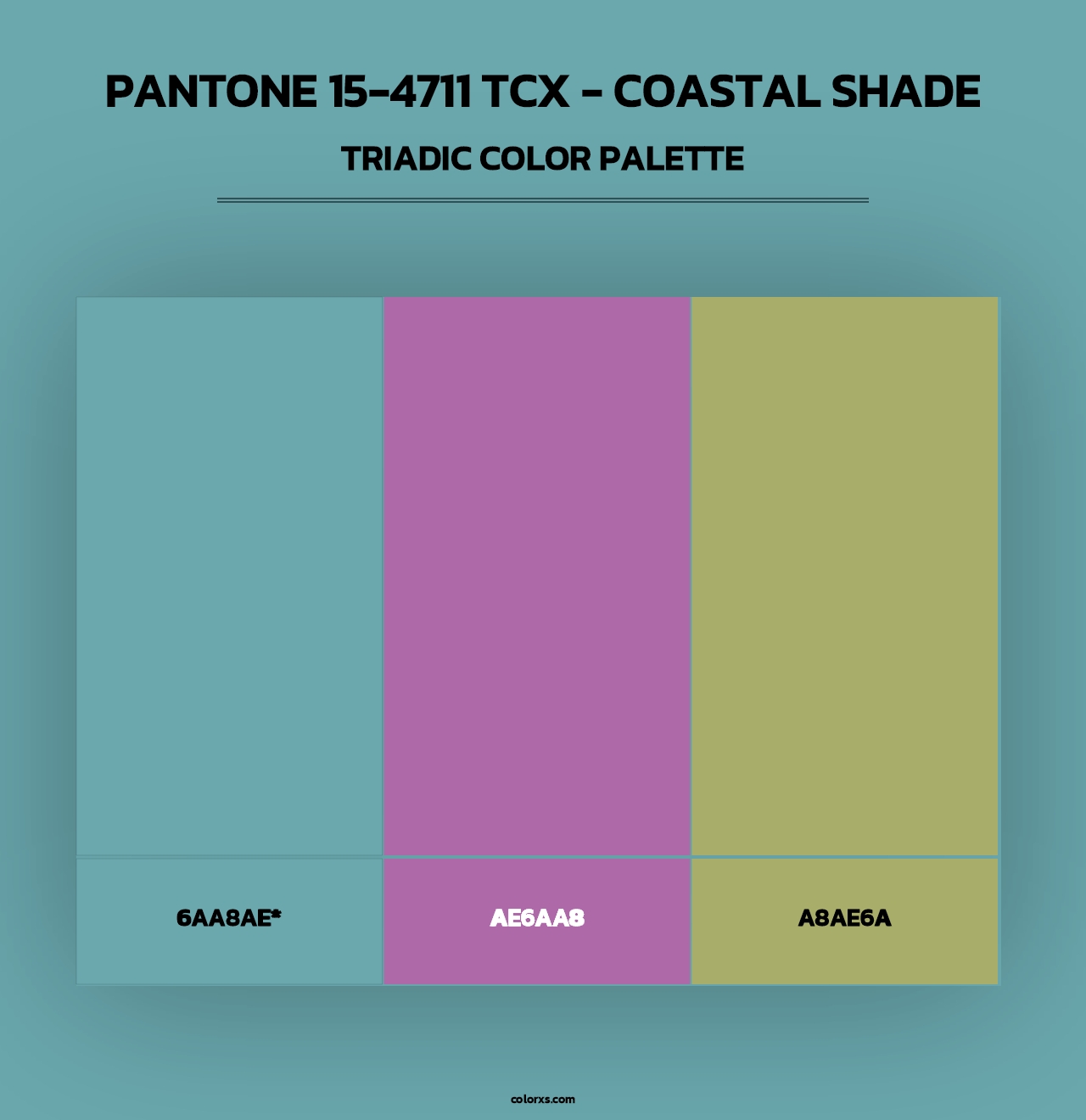 PANTONE 15-4711 TCX - Coastal Shade - Triadic Color Palette