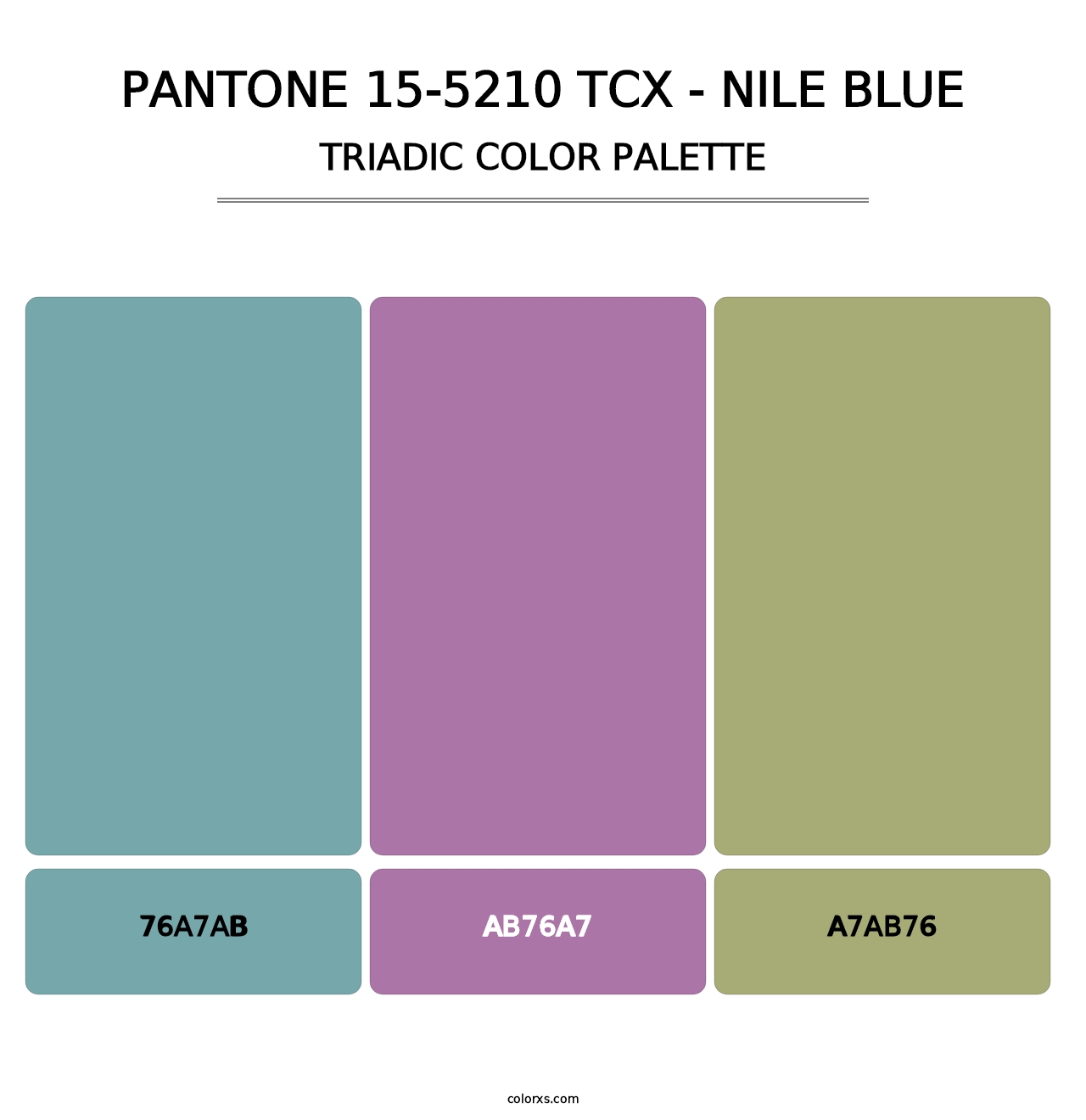 PANTONE 15-5210 TCX - Nile Blue - Triadic Color Palette