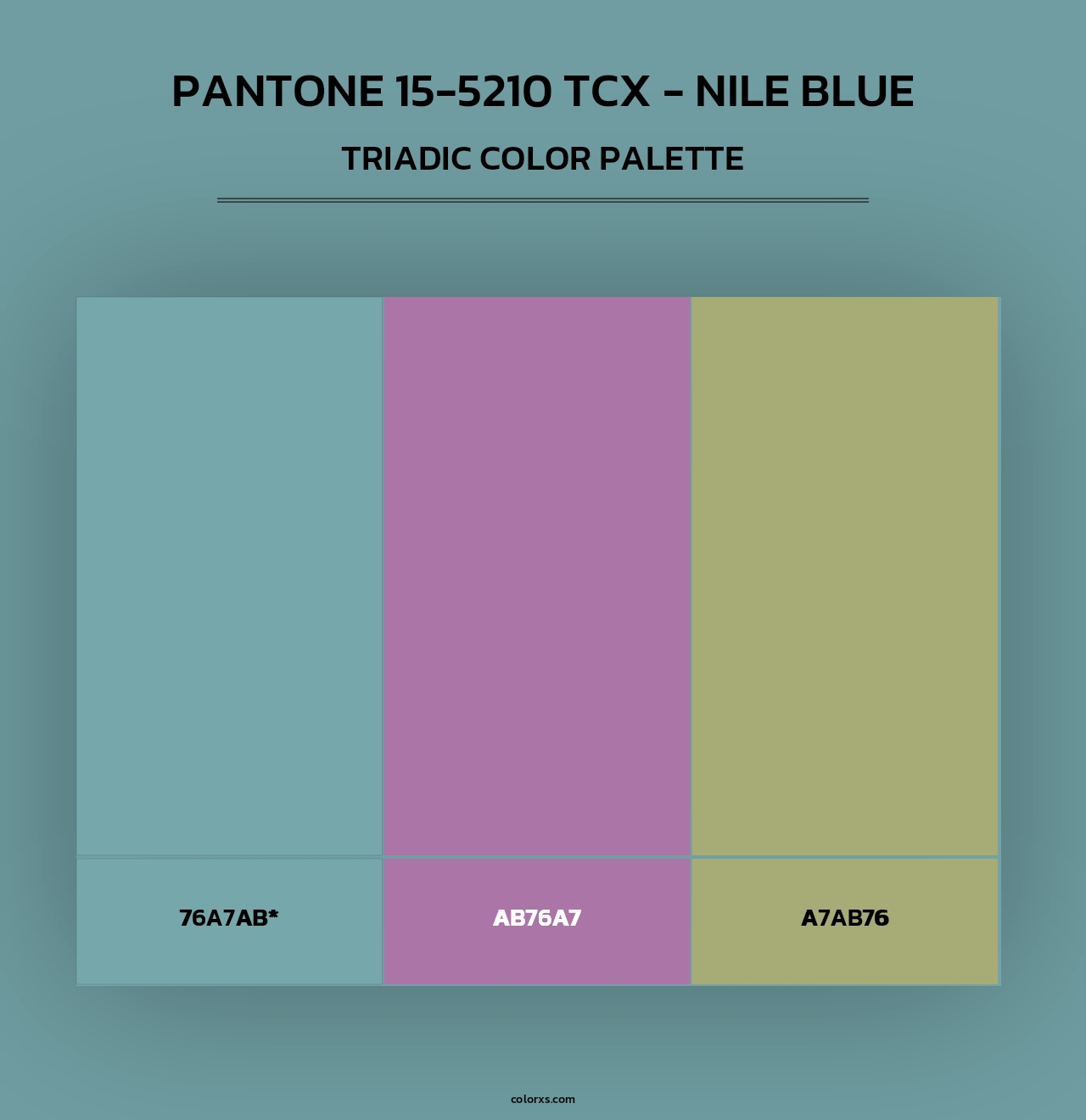 PANTONE 15-5210 TCX - Nile Blue - Triadic Color Palette