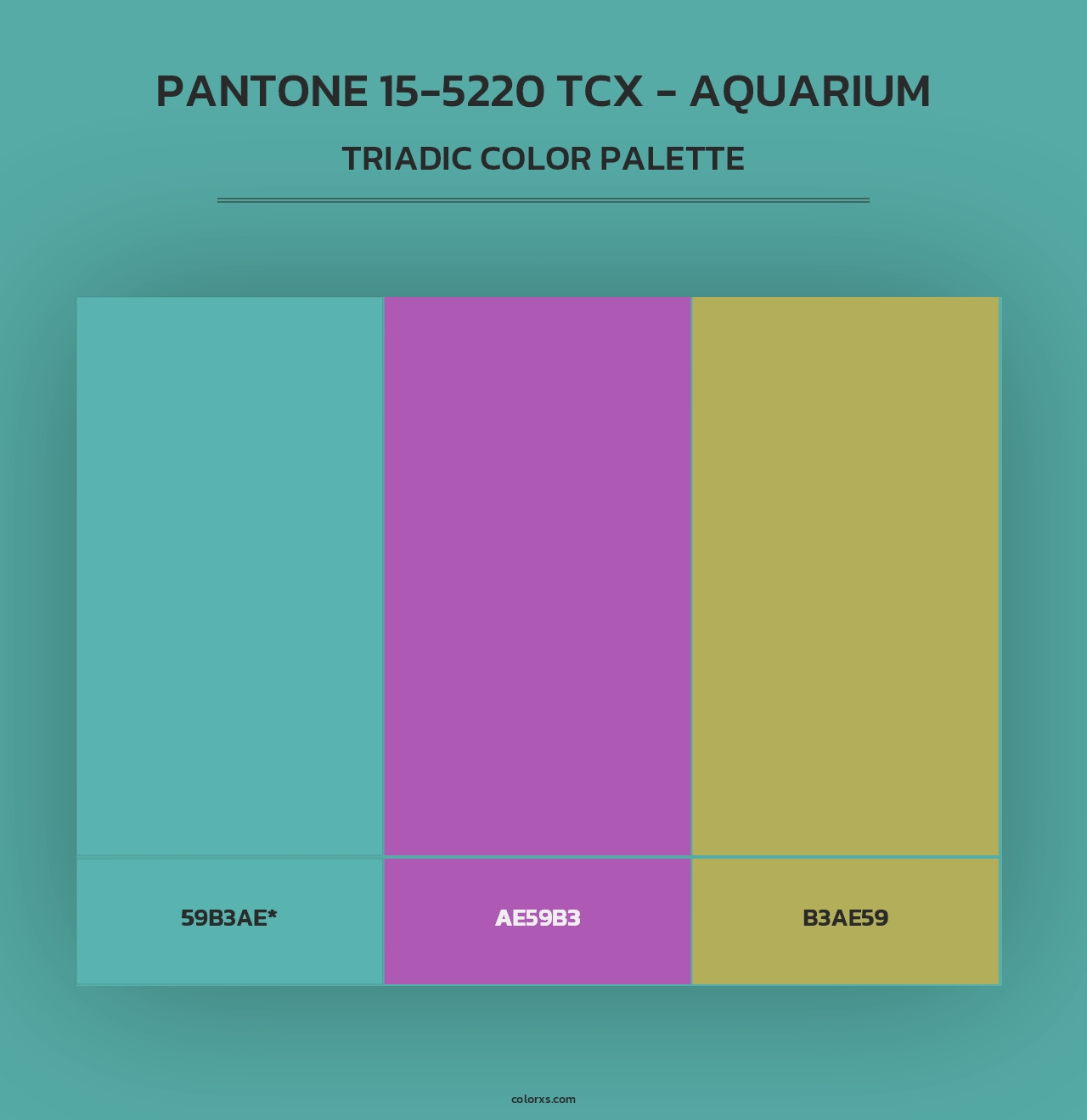 PANTONE 15-5220 TCX - Aquarium - Triadic Color Palette
