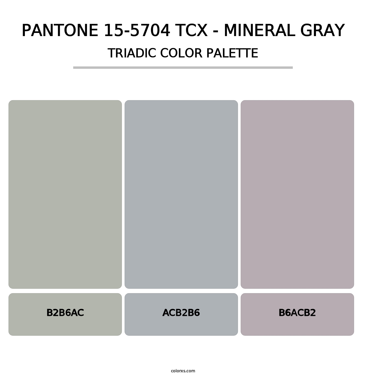 PANTONE 15-5704 TCX - Mineral Gray - Triadic Color Palette