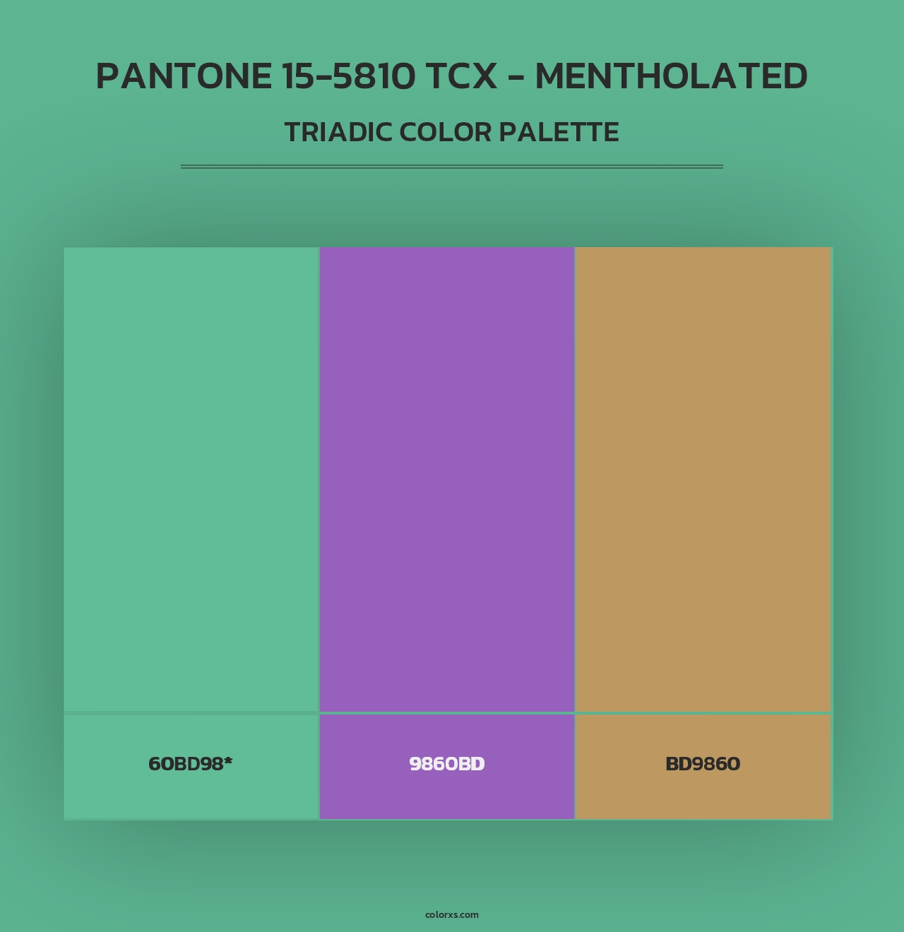PANTONE 15-5810 TCX - Mentholated - Triadic Color Palette