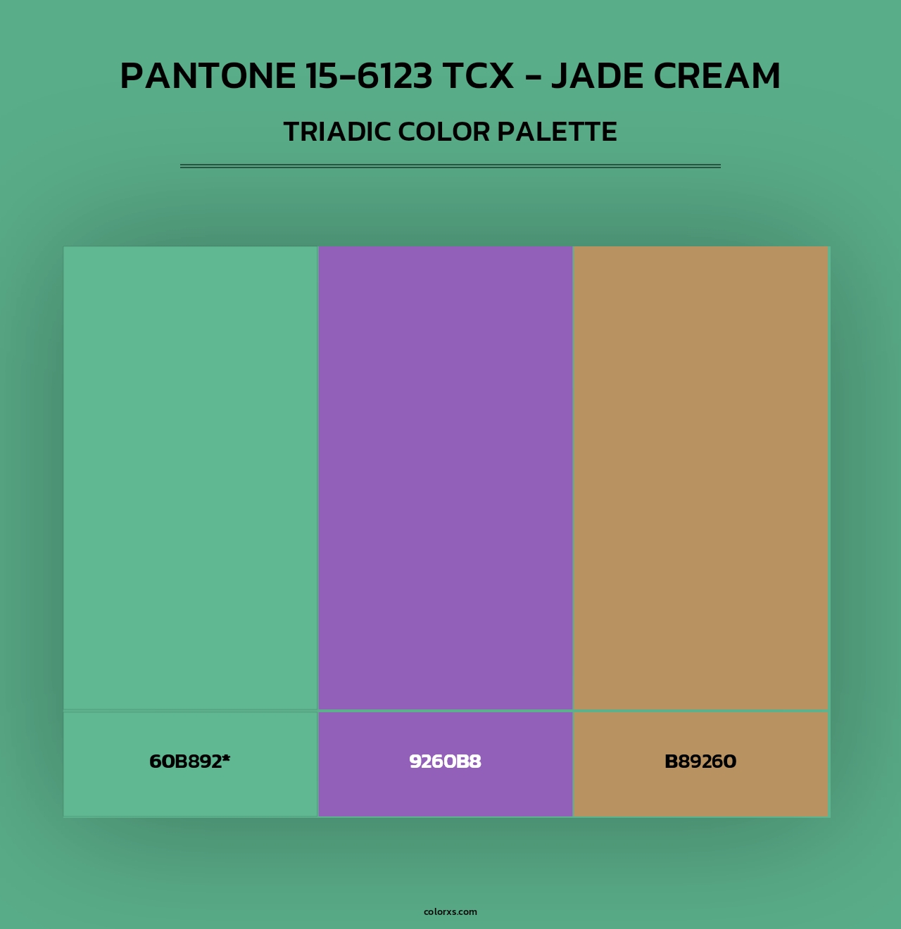 PANTONE 15-6123 TCX - Jade Cream - Triadic Color Palette