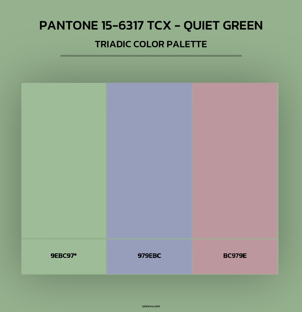 PANTONE 15-6317 TCX - Quiet Green - Triadic Color Palette