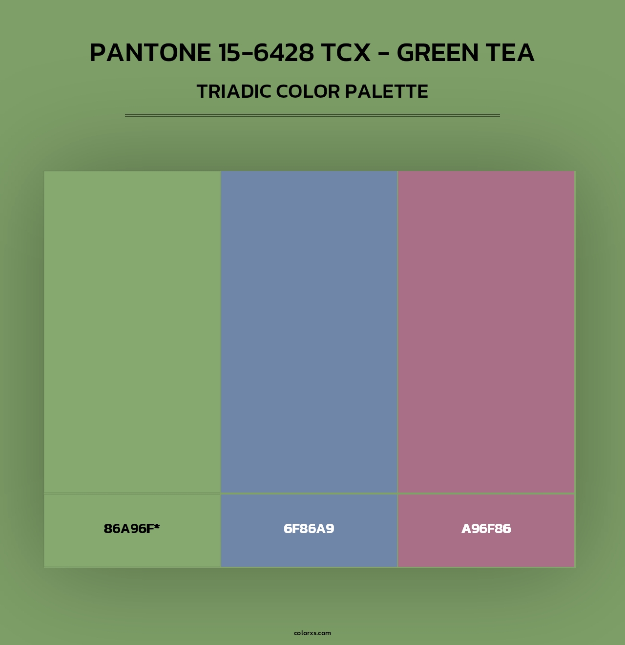 PANTONE 15-6428 TCX - Green Tea - Triadic Color Palette