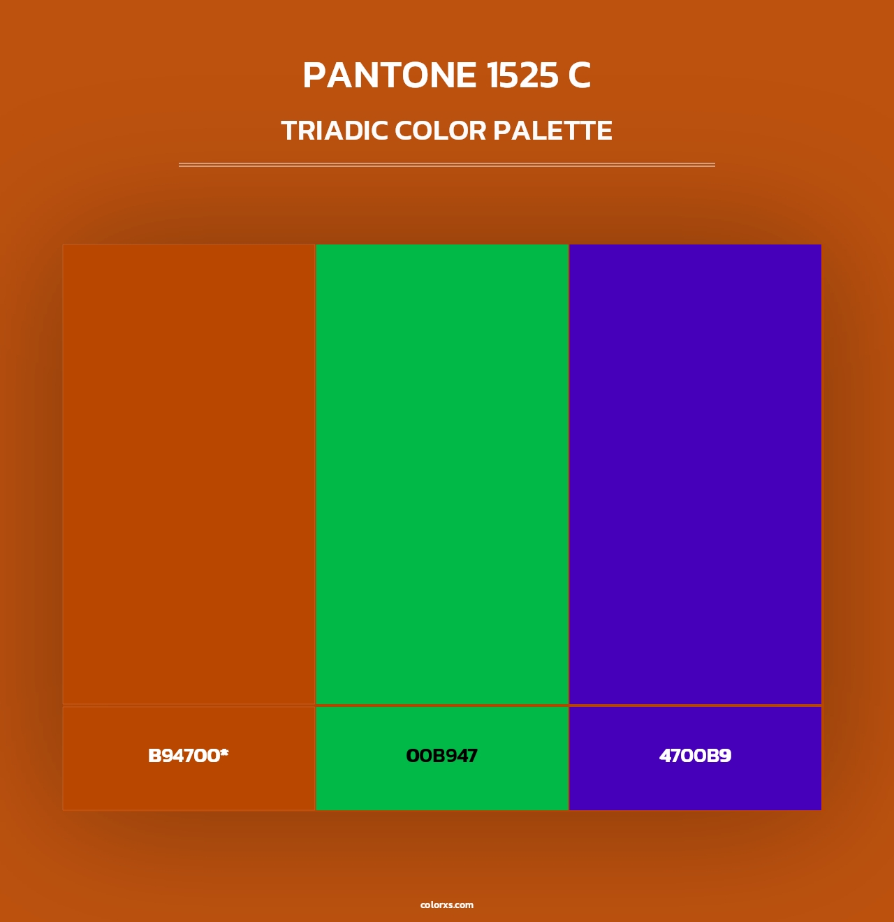 PANTONE 1525 C - Triadic Color Palette
