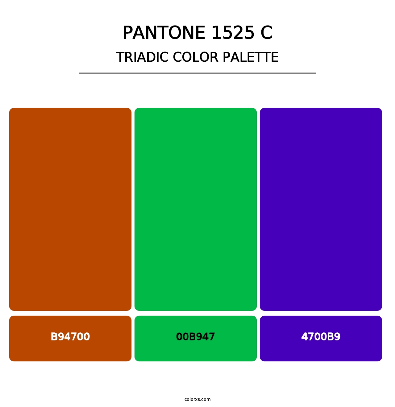 PANTONE 1525 C - Triadic Color Palette