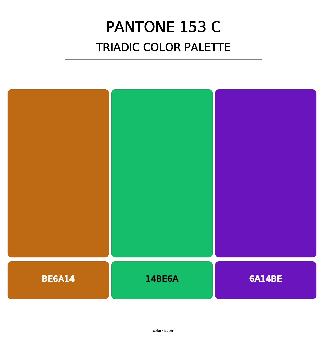PANTONE 153 C - Triadic Color Palette