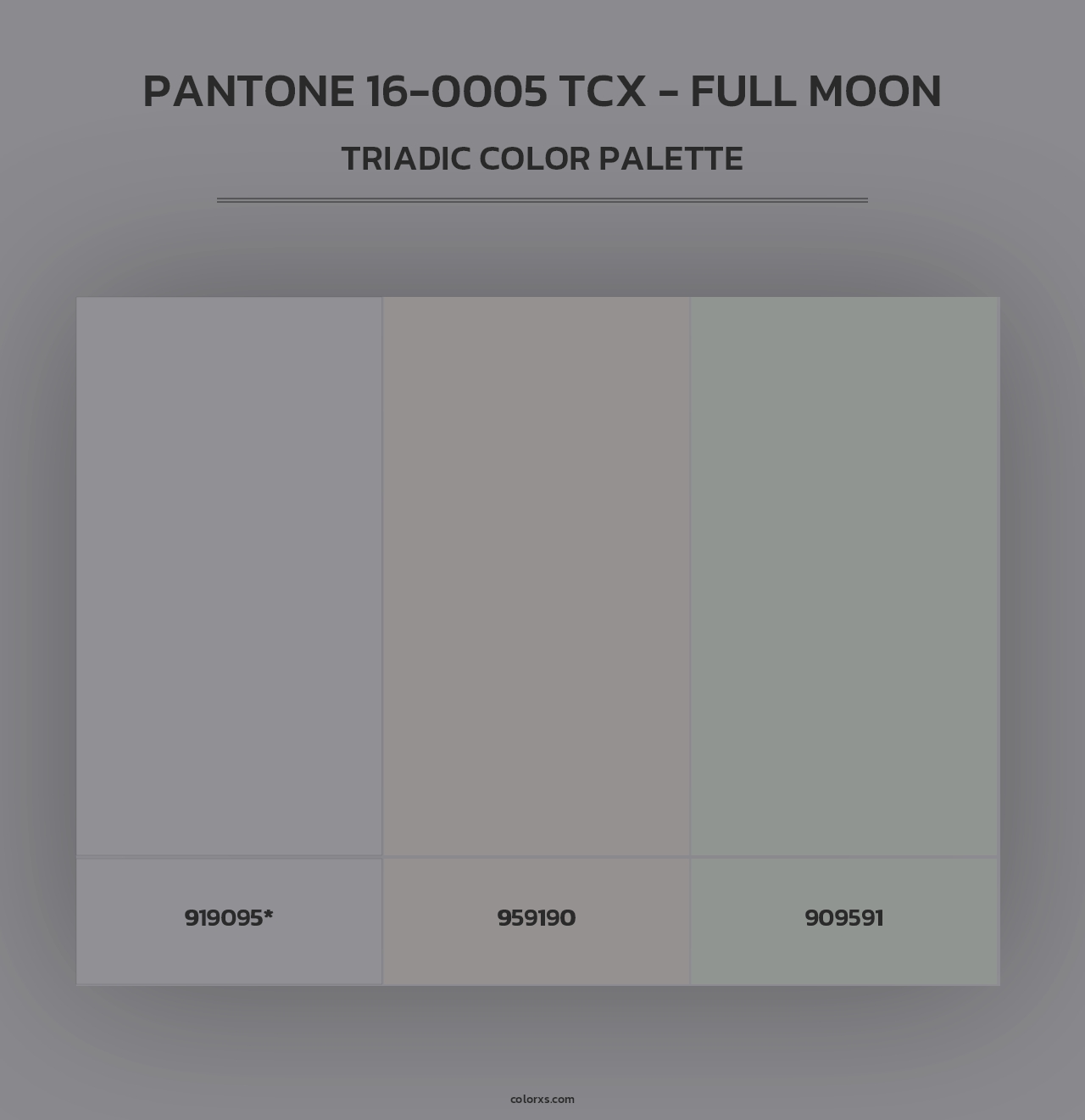 PANTONE 16-0005 TCX - Full Moon - Triadic Color Palette