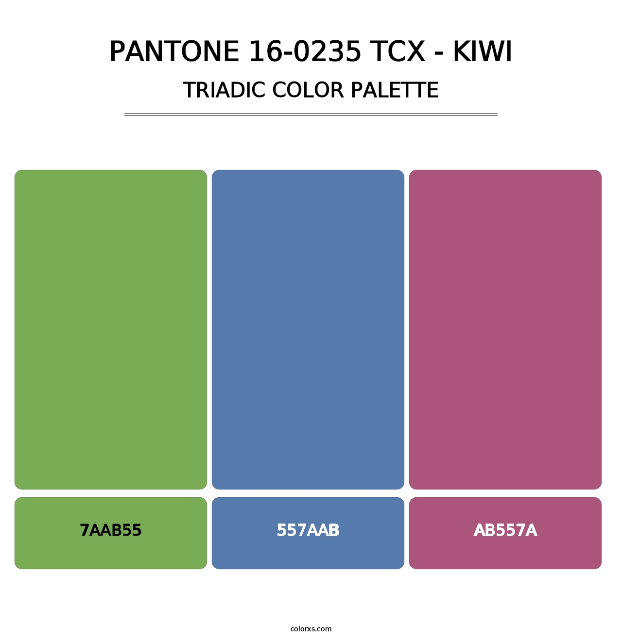 PANTONE 16-0235 TCX - Kiwi - Triadic Color Palette