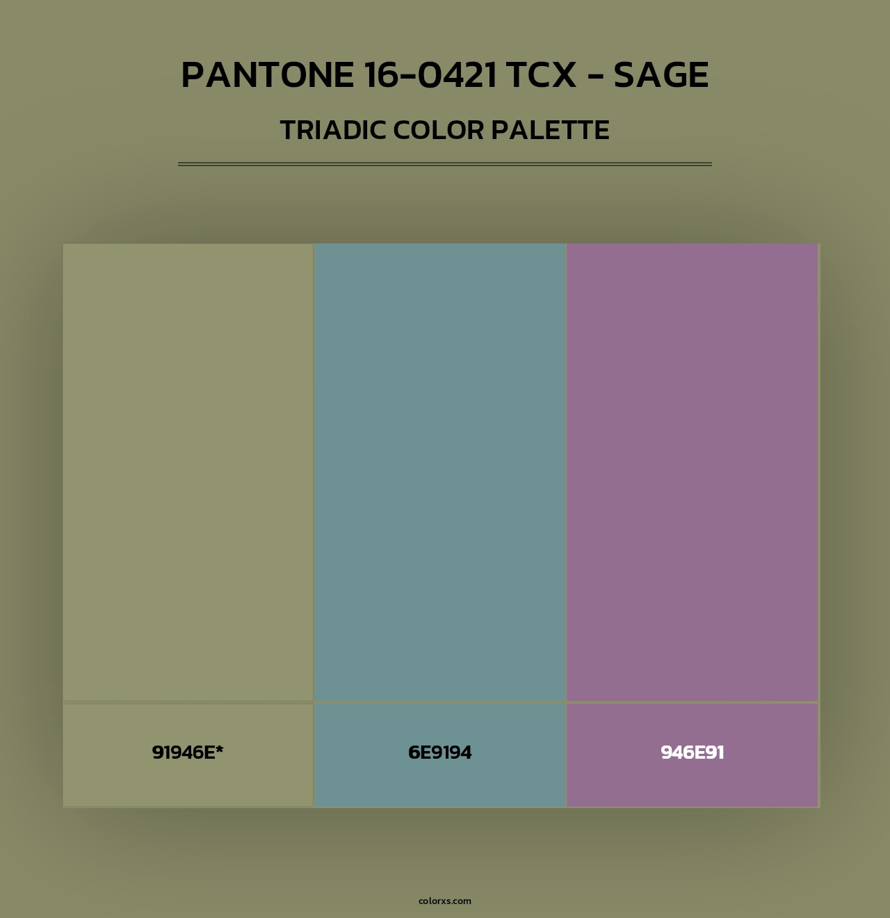 PANTONE 16-0421 TCX - Sage - Triadic Color Palette