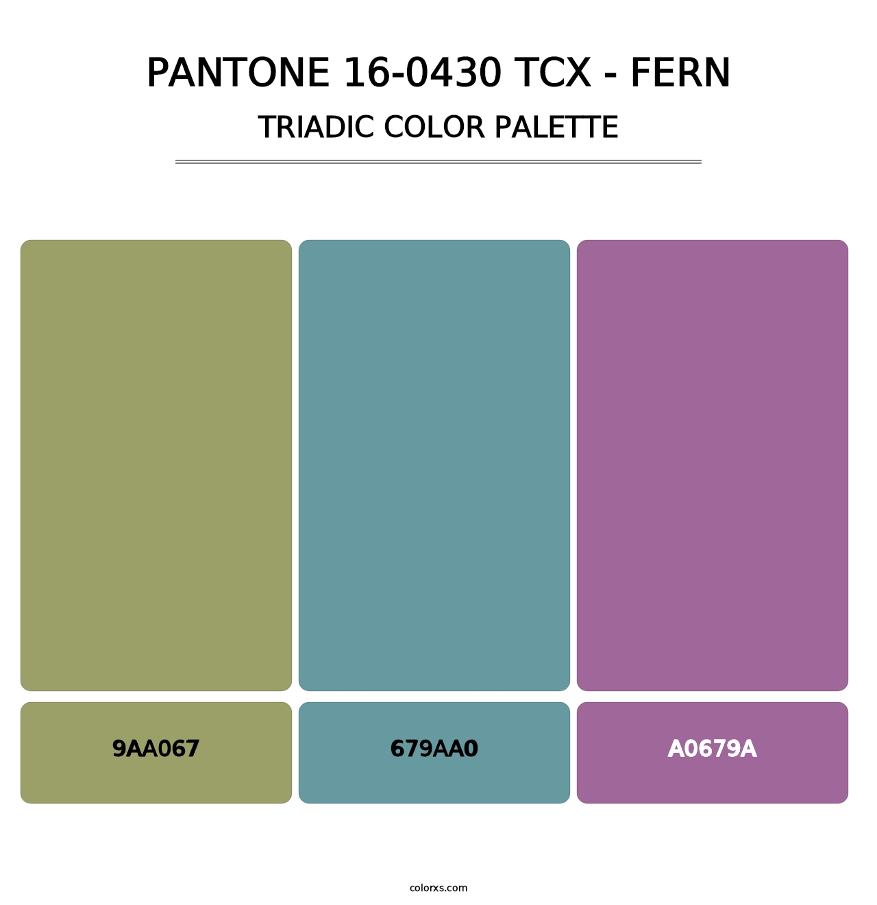 PANTONE 16-0430 TCX - Fern - Triadic Color Palette