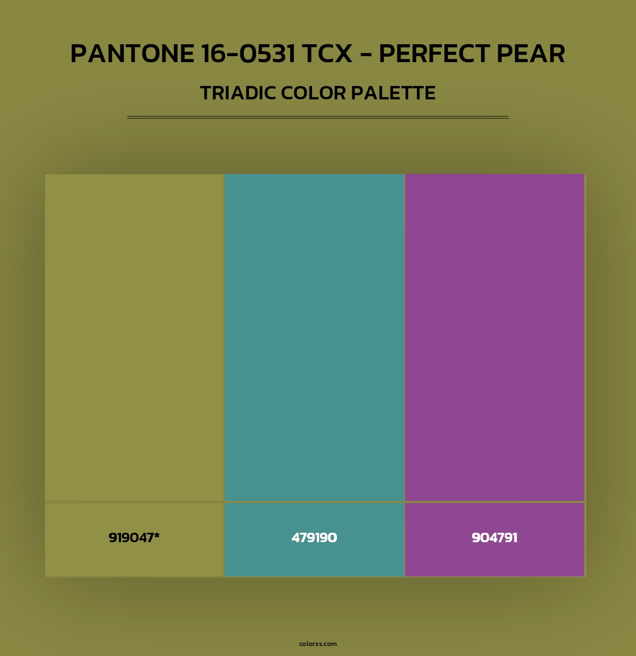 PANTONE 16-0531 TCX - Perfect Pear - Triadic Color Palette