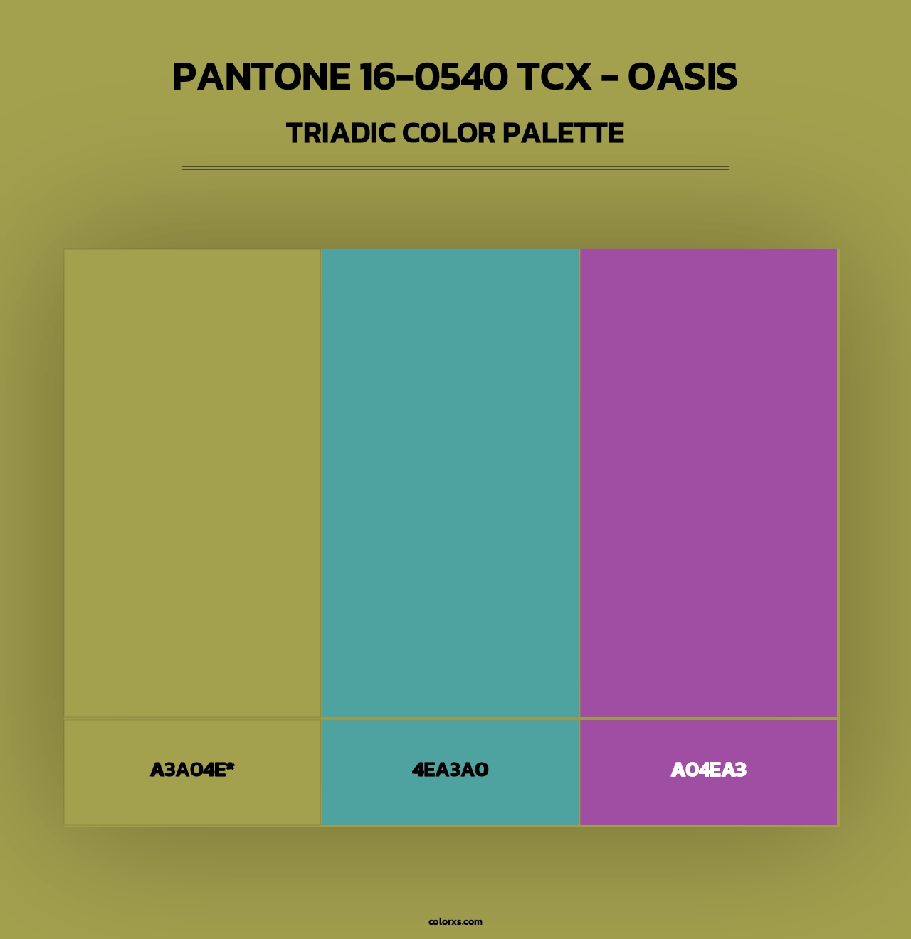 PANTONE 16-0540 TCX - Oasis - Triadic Color Palette