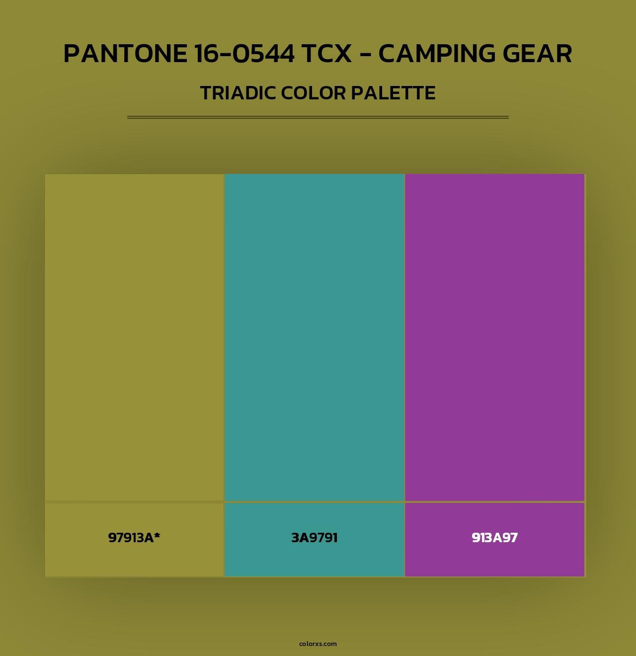 PANTONE 16-0544 TCX - Camping Gear - Triadic Color Palette